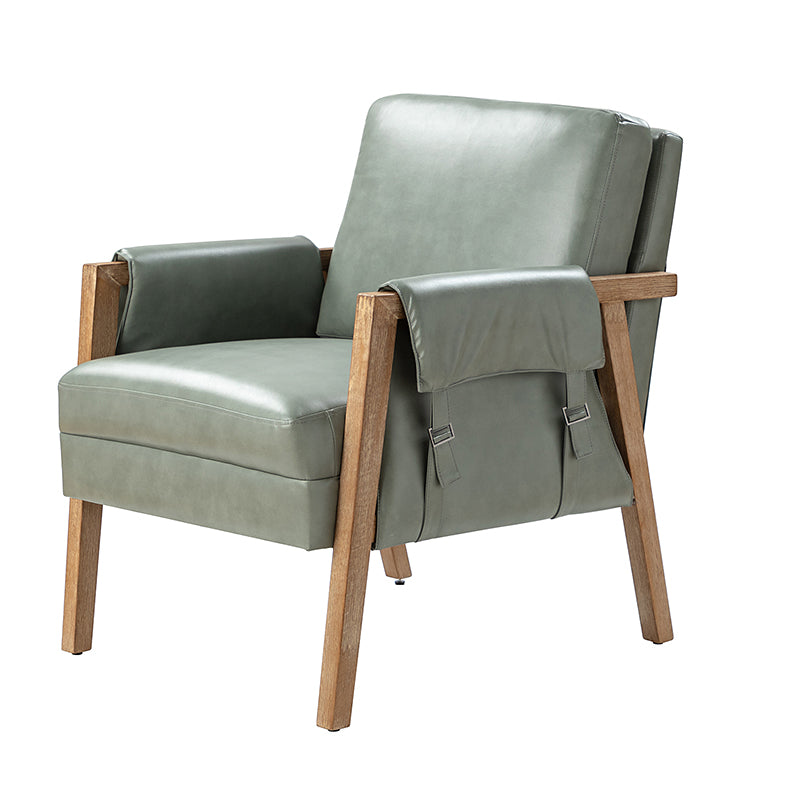 Kelly Vegan Leather Armchair - Modern PU Leather Accent Chair for Living Room, Bedroom & Office - Comfortable Mid-Century Style Lounge Chair with Sturdy Metal Legs - Perfect for Small Spaces, Apartments & Dorm Rooms