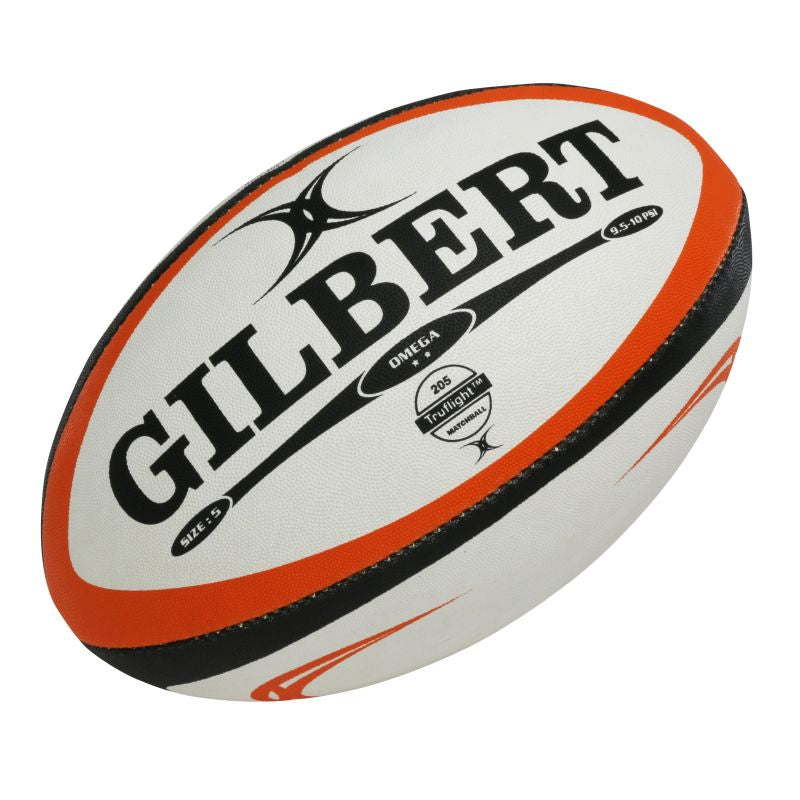 Gilbert Omega Match Rugby Ball - Official Size 5 Game Ball for Rugby Union & League - Perfect for Training, Matches & Outdoor Sports Activities