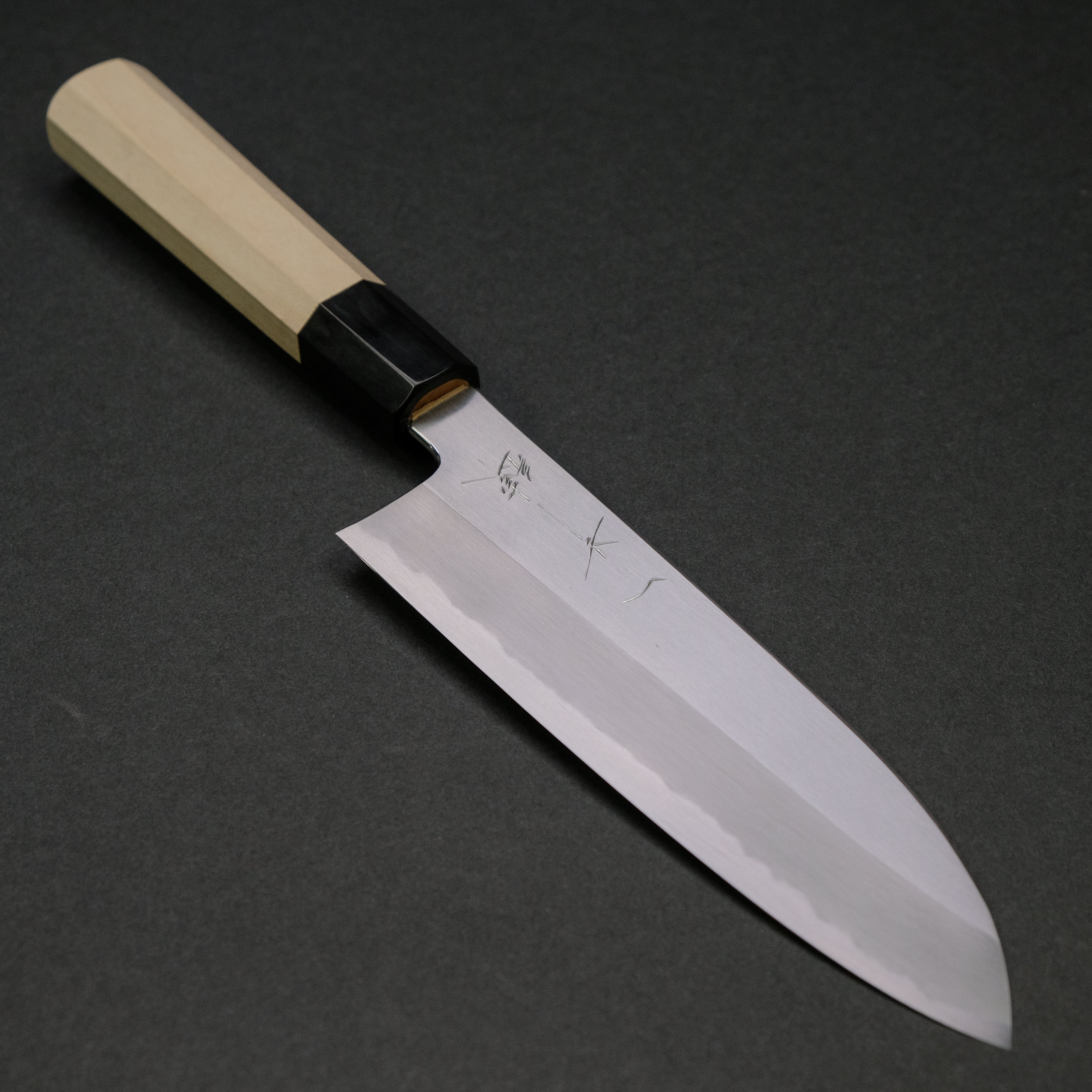 Premium Hitohira Kikuchiyo Ren White #2 Santoku Knife 180mm - Japanese Ho Wood Handle - Perfect for Slicing, Dicing & Chopping Vegetables, Meat & Fish