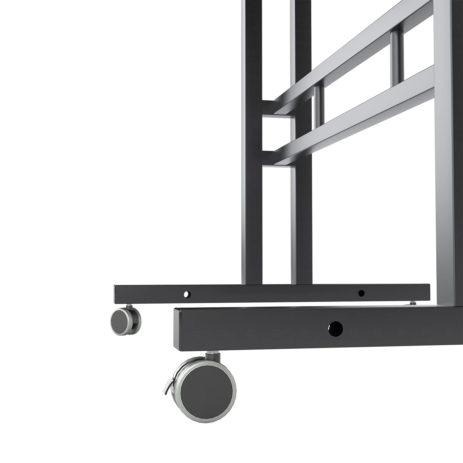 DlandHome Adjustable Mobile Standing Desk - 23.6 Inch Rolling Computer Workstation with Tray, Black | Perfect for Home Office, Small Spaces & Remote Work
