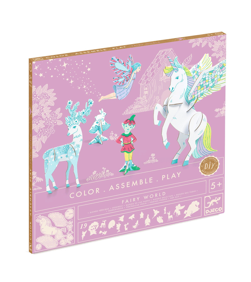 Fairy World Color Assemble Play Set by Djeco - Creative Educational Toys for Kids, Perfect for Imaginative Play & Preschool Learning Activities
