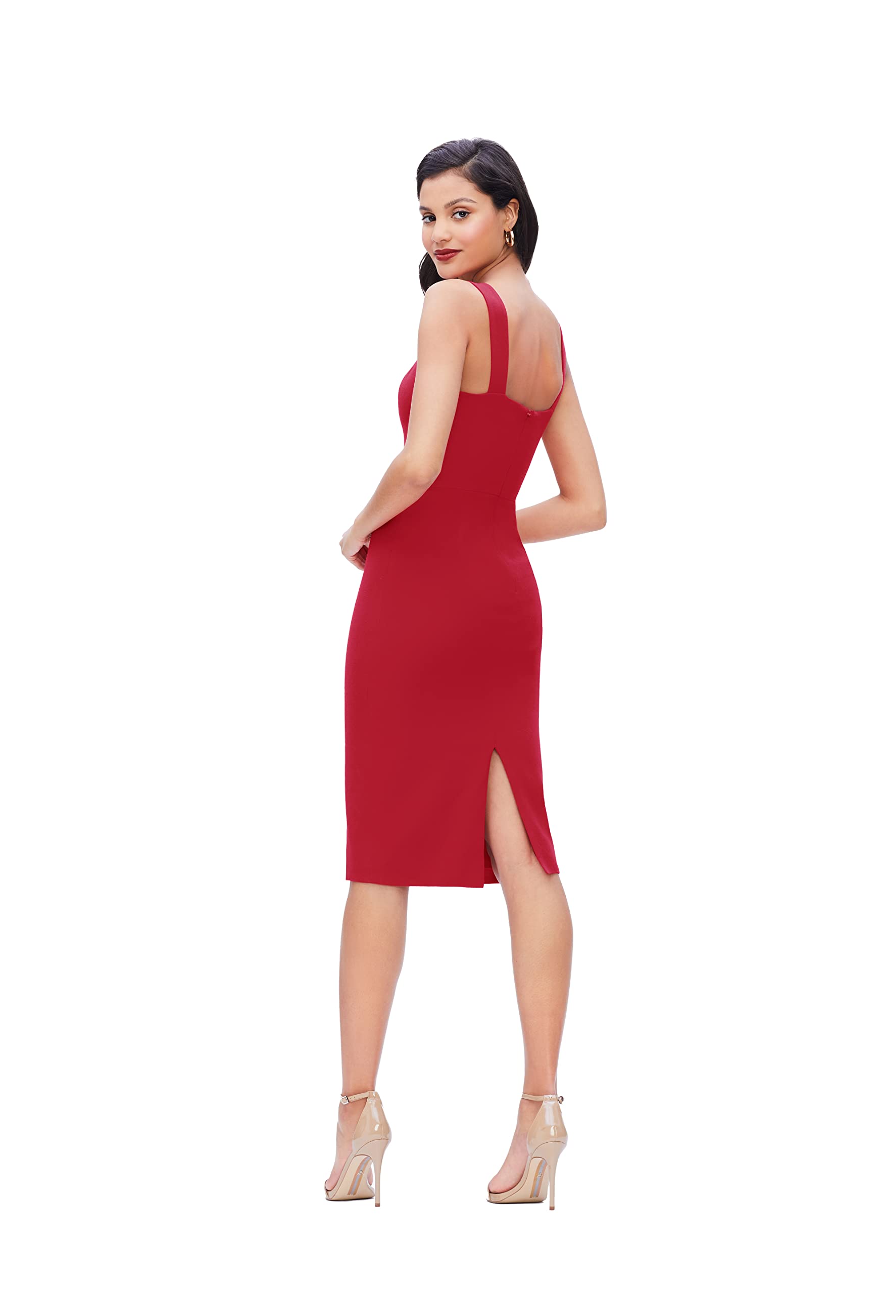 Dress the Population Women's Nicole Sweetheart Neck Bodycon Midi Dress - Elegant Party & Cocktail Dress for Evening Events, Date Night & Special Occasions