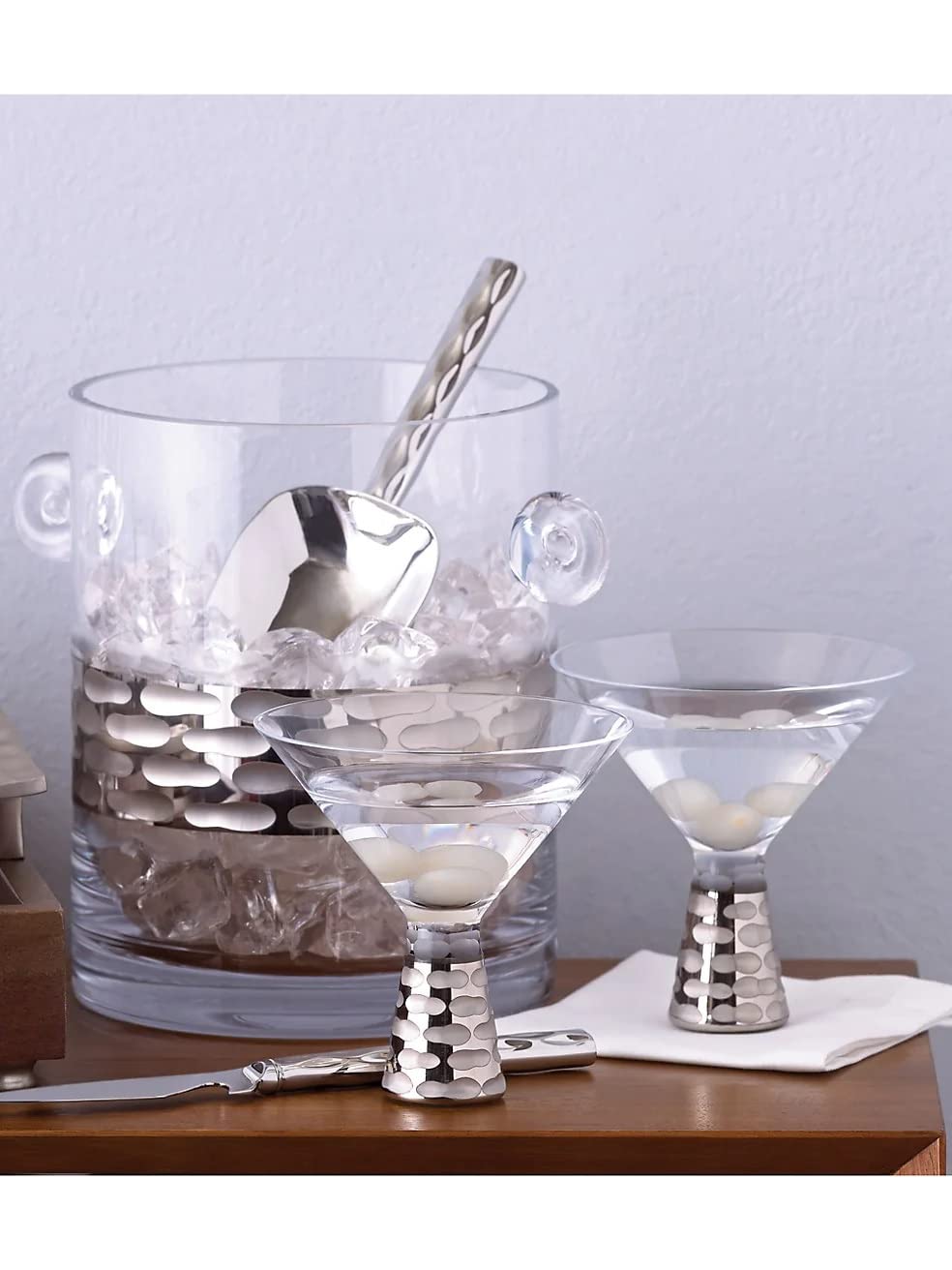 Premium Truro Platinum Martini Glasses Set of 2 - Elegant Crystal Cocktail Glasses for Martinis, Margaritas & Cosmopolitans - Perfect for Home Bars, Dinner Parties & Romantic Evenings