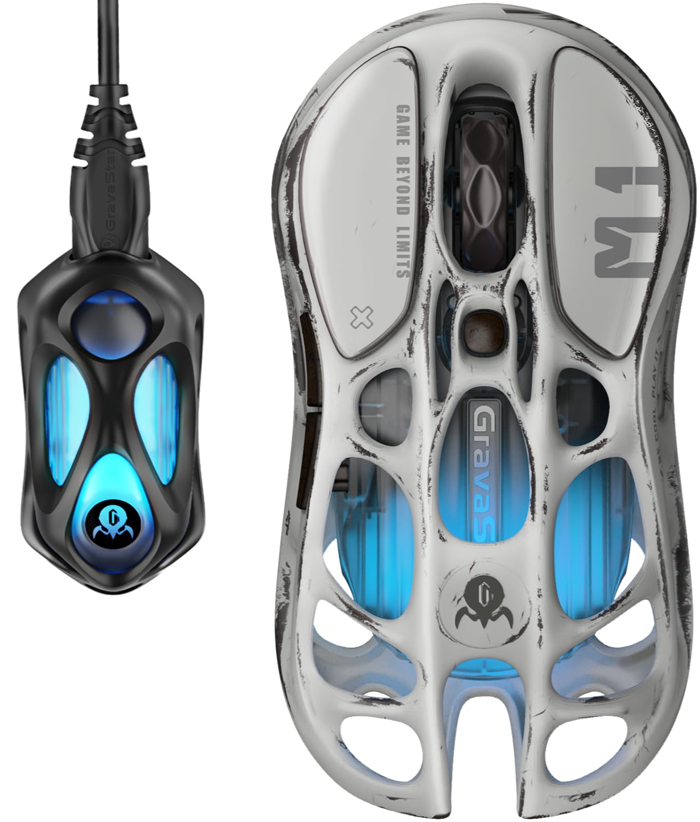 GravaStar Mercury M1 Pro Wireless Gaming Mouse - PAW3395DM Sensor, 26000 DPI, 5 Programmable Buttons, Magnesium Alloy Body with Vintage Finish | Includes 1K & 4K Dongle | Perfect for Esports, FPS Games & Professional Workstations