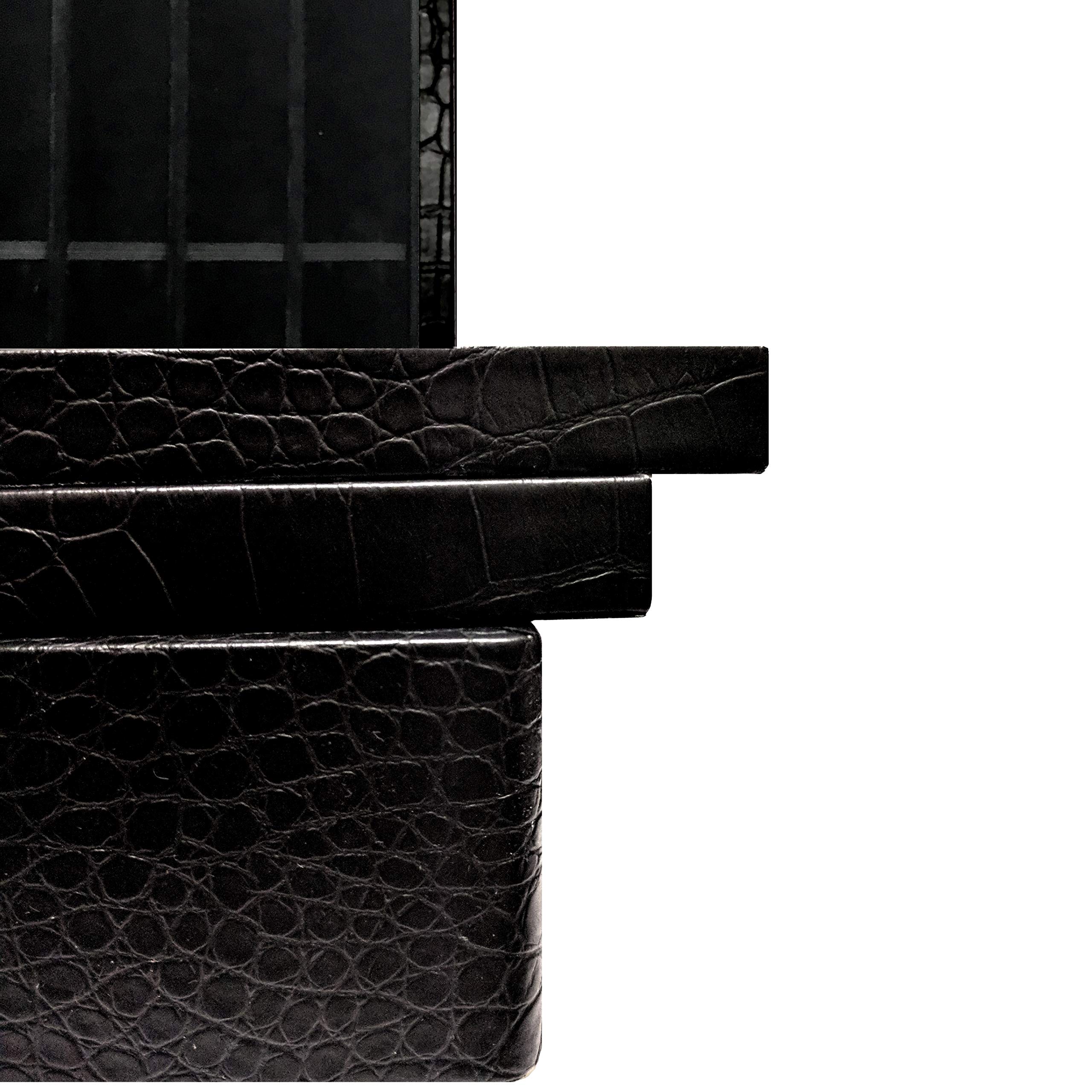 Premium Apple Watch Band Organizer - Multi-Tray Storage Case for 40+ Bands (Black Snakeskin, Velvet & Leatherette) | Perfect for Travel, Home Display & Watch Collection Organization