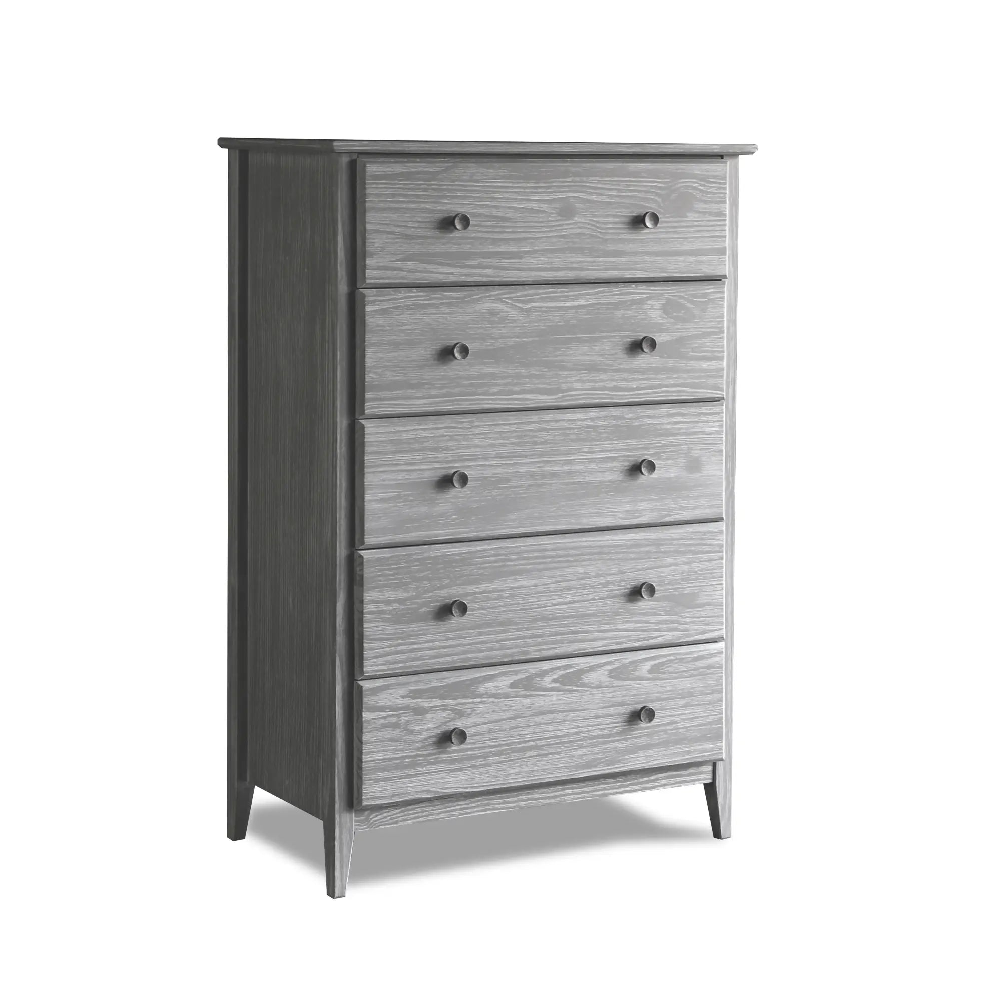 Greenport 5-Piece Bedroom Set - Queen Size Bed Frame, Nightstand, Dresser & Mirror - Modern Farmhouse Furniture for Master Bedroom or Guest Room