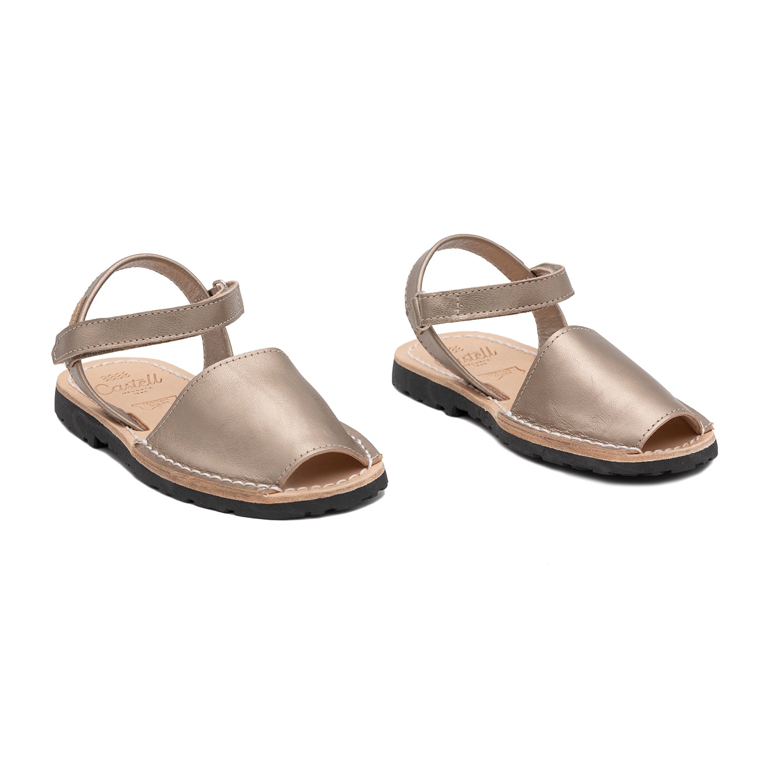 IKER 1002 Metallic Leather Menorcan Sandals for Kids - Comfortable & Stylish Summer Shoes for Beach, Pool & Outdoor Play