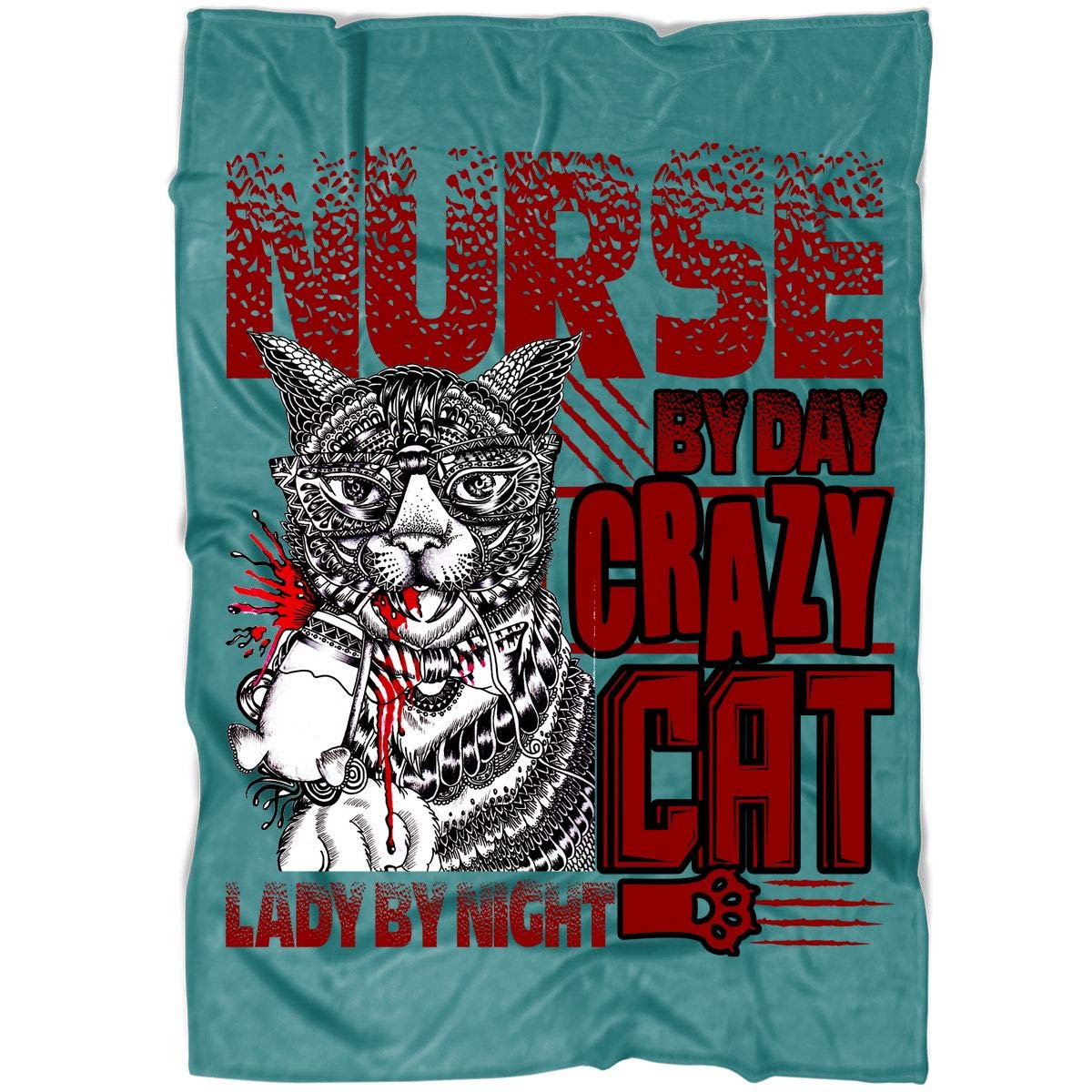 Soft Fleece Throw Blanket for Nurses & Cat Lovers - 60
