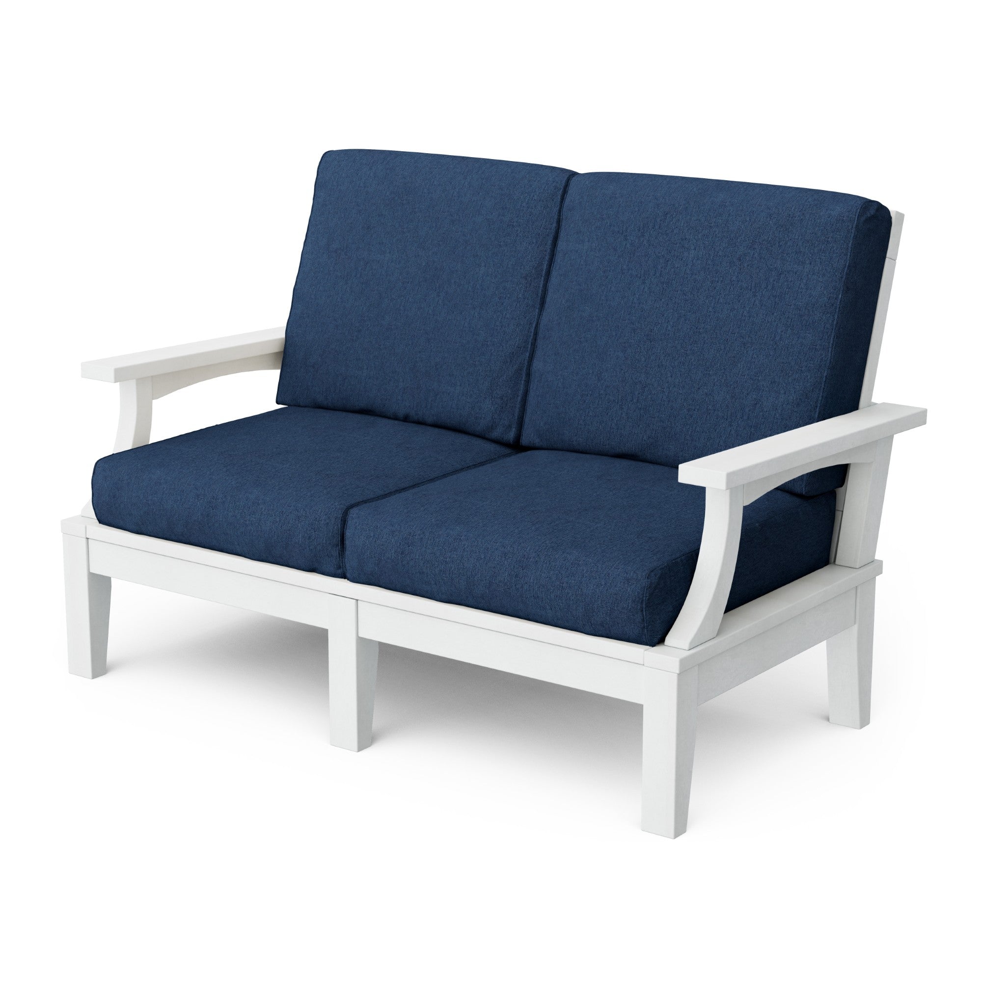 Heritage Deep Seating Love Seat Cushioned Sofa - Outdoor Patio Furniture for Garden, Poolside & Backyard Relaxation