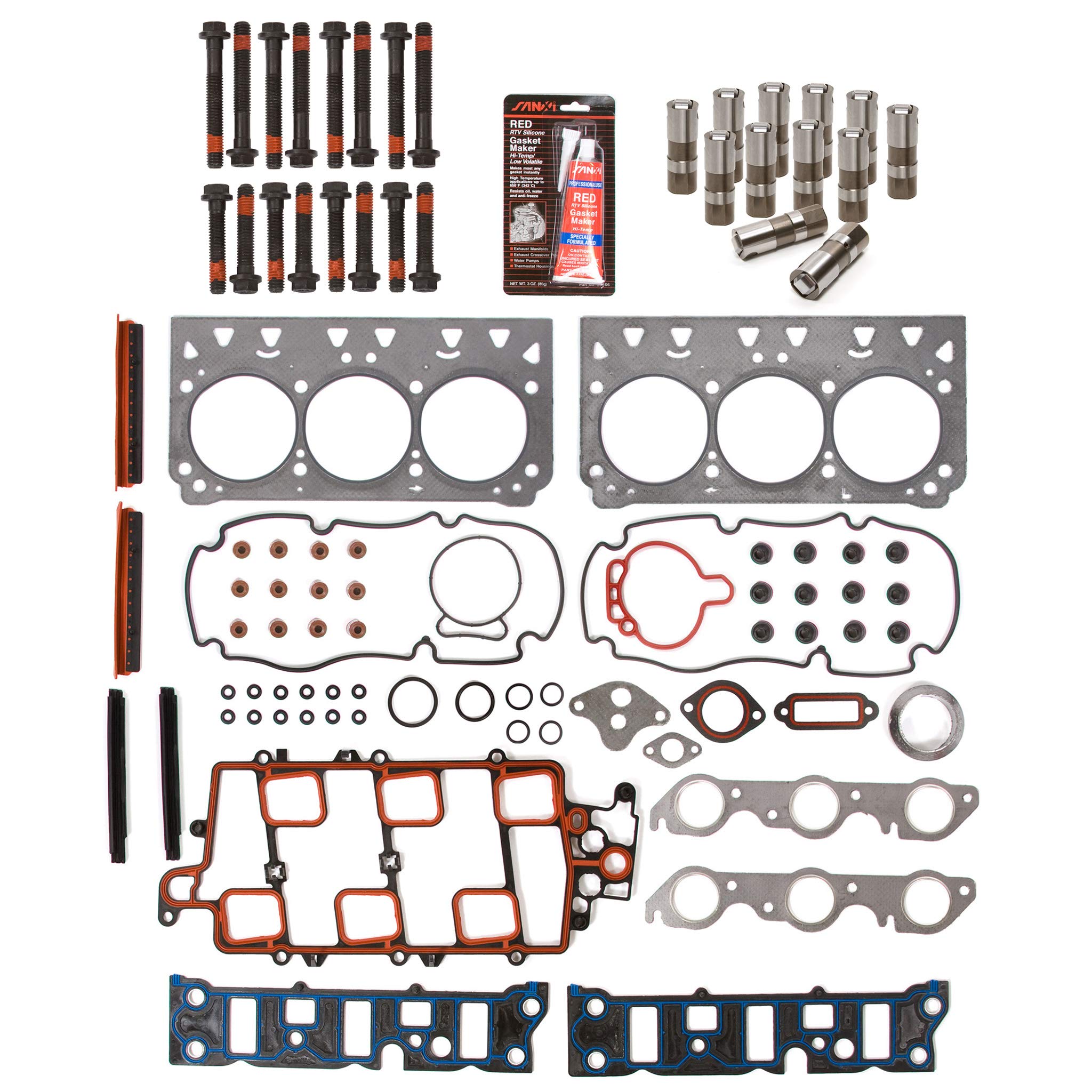 MA-4216955981 Head Gasket Set with Bolts & Lifters - Compatible with 1997-2005 Buick Chevrolet Oldsmobile Pontiac 3.8L V6 Engine - Perfect for Engine Repair & Rebuild Projects