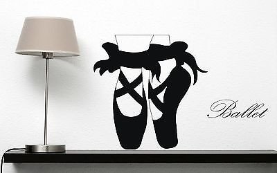 Large Vinyl Wall Decal - Ballet Pointe Shoes with Slim Legs & Bows Dance Art Sticker (White) | Perfect for Dance Studios, Bedrooms & Home Decor