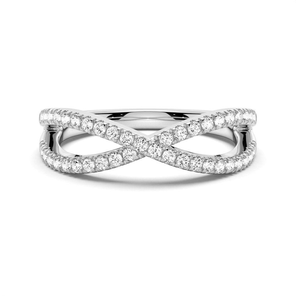 Infinity Twisted Band Moissanite Ring for Women - 14K White Gold Anniversary Wedding Engagement Ring - Perfect Gift for Her, Valentine's Day & Special Occasions