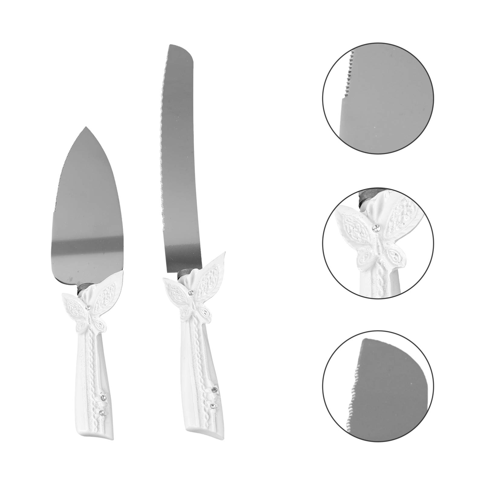 KESYOO 2-Piece Stainless Steel Wedding Cake Server Set - Cake Cutter, Dessert Spatula & Pizza Shovel for Wedding Parties, Birthday Cakes & Special Events
