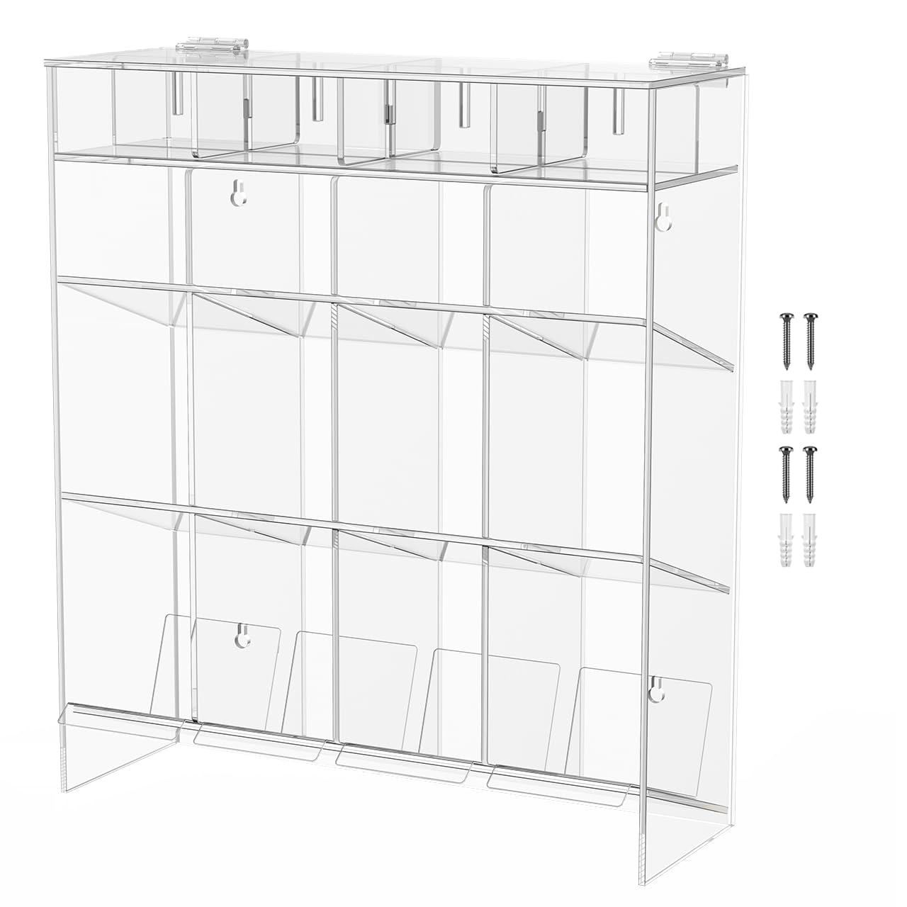 Clear Acrylic 12-Tube Wall Mount Rack - 15.37