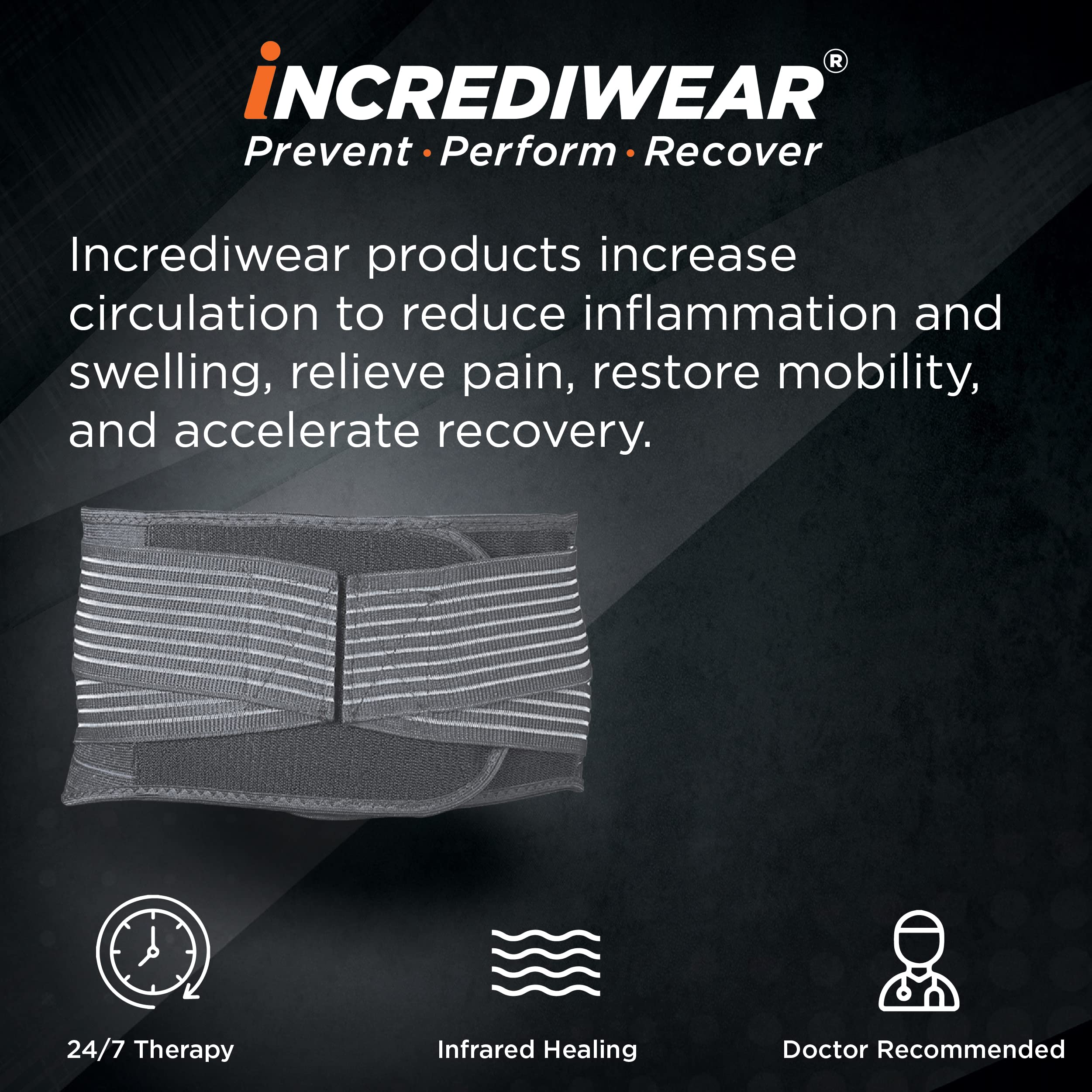 Incrediwear Back Brace for Lower Back Pain Relief - Adjustable Lumbar Support for Sciatica, Herniated Disc & Muscle Pain - X-Large Size - Ideal for Work, Sports & Daily Activities