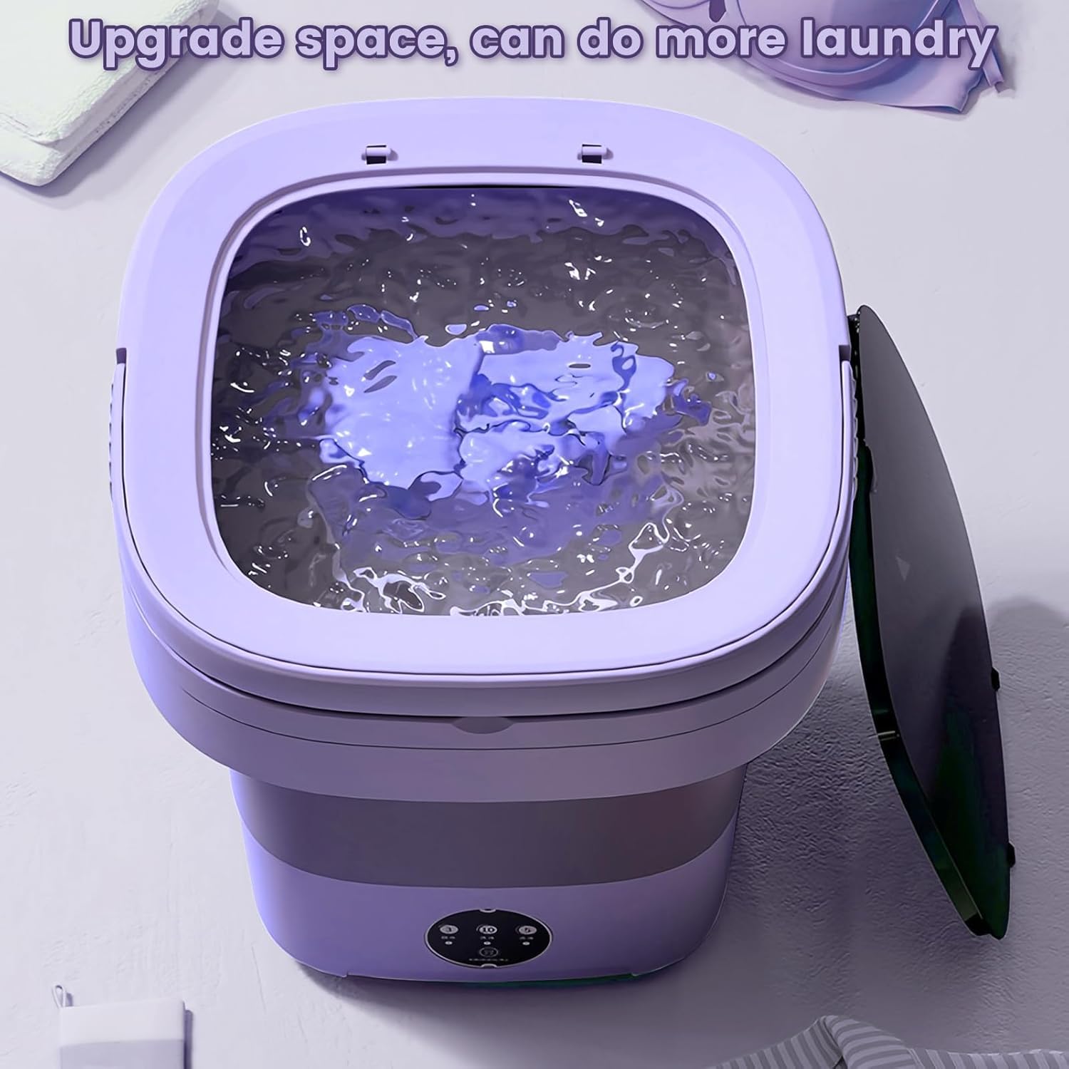 Portable Washing Machine 11L Large Capacity - Compact Mini Washer for Underwear, Socks, Baby Clothes | Perfect for Travel, Camping, RV, Apartments & Small Spaces | Lightweight & Energy Efficient
