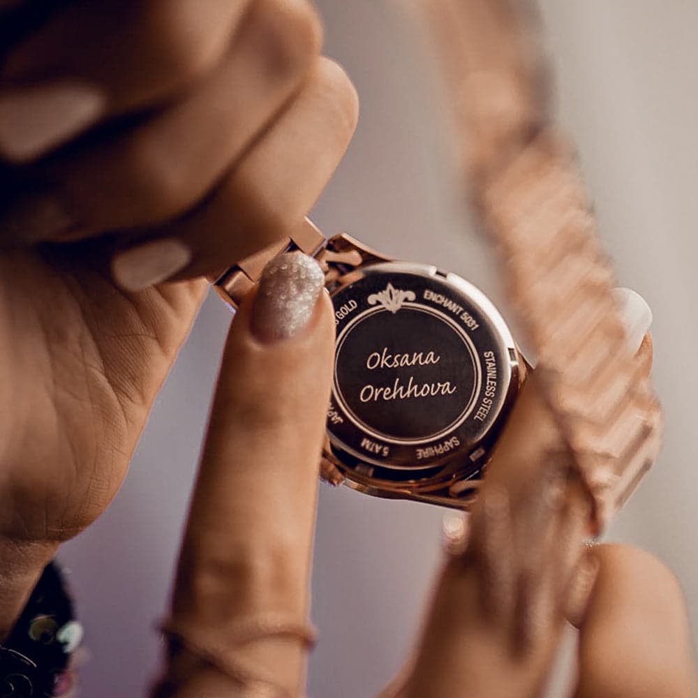 ARIES GOLD ENCHANT LIBERTY Rose Gold Stainless Steel Women's Watch L 5031 RG BK - Elegant Timepiece for Business, Party & Everyday Wear