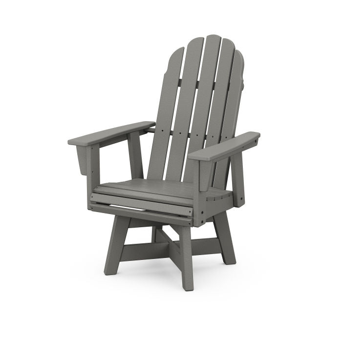 POLYWOOD Vineyard Curveback Adirondack Swivel Dining Chair - Outdoor Patio Furniture for Poolside, Garden & Backyard Relaxation