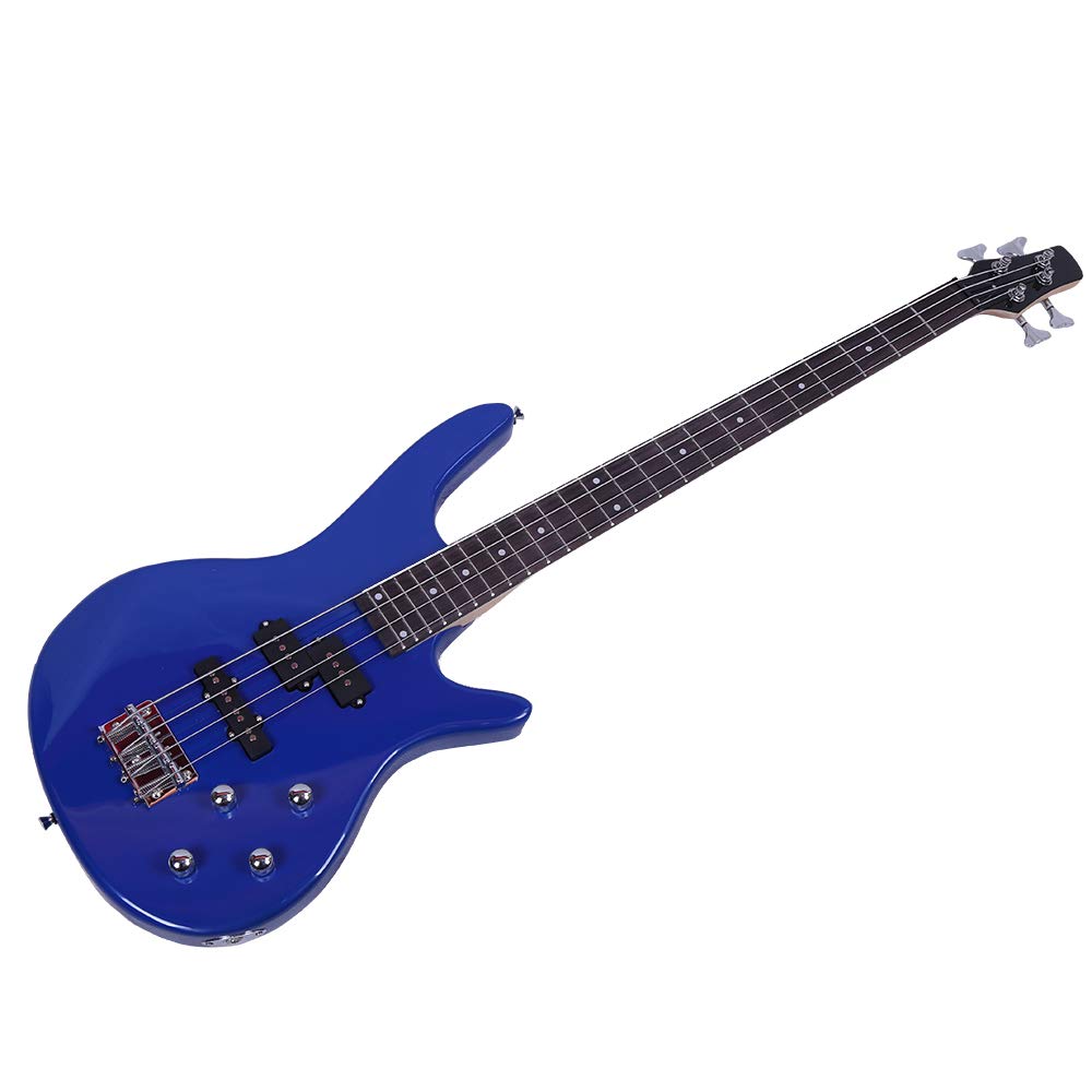 Premium IB Bass Guitar with Power Line & Wrench Tool - Stylish Electric Bass for Beginners & Professionals (Blue) | Perfect for Live Performances, Studio Recording & Music Practice