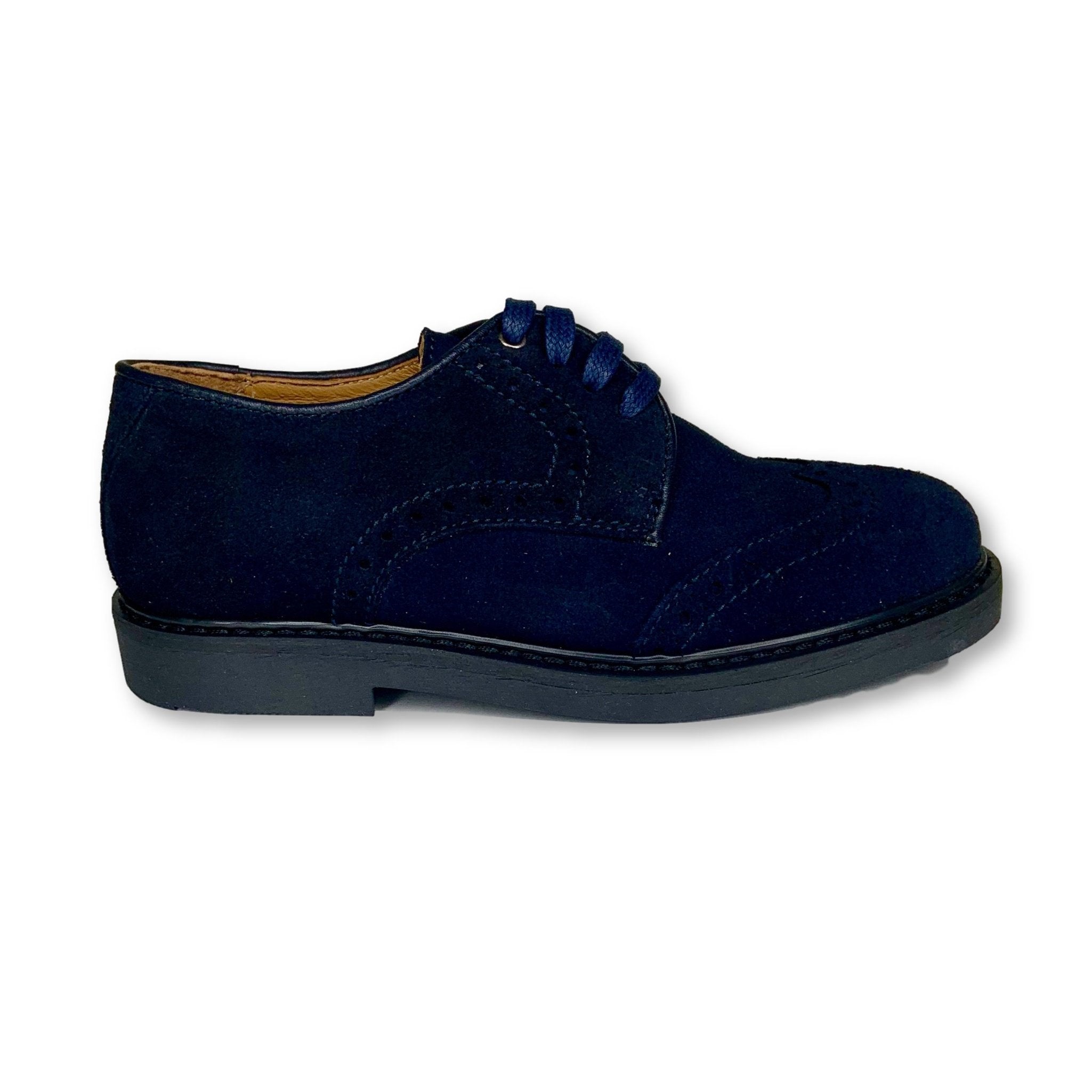 Beberlis Navy Suede Wingtip Oxford Shoes for Men - Classic Dress Shoes for Business, Wedding & Formal Occasions