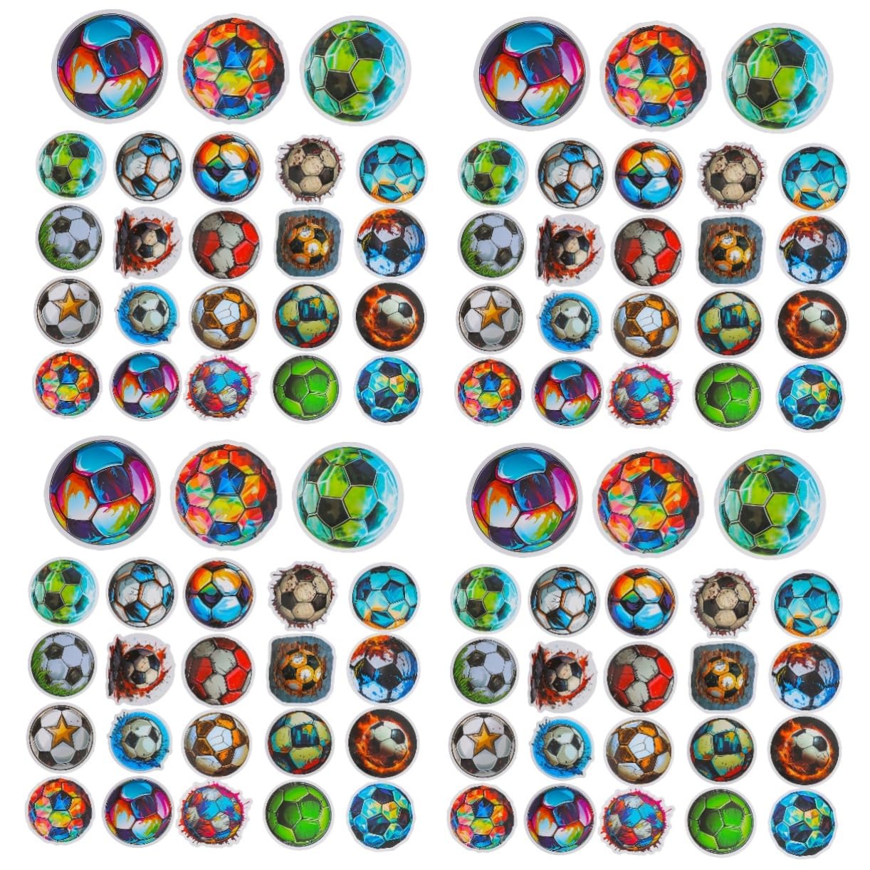 BESPORTBLE 200-Piece Football Stickers Set - Soccer Ball Theme Party Decorations, Water Bottle Decals, Adhesive Paper Stickers for Sports Events, Team Parties & DIY Crafts