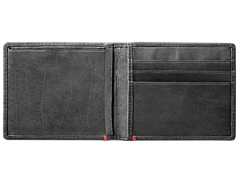 Viking Metal Plate Black Leather Wallet for Men - Stylish RFID Blocking Bifold Wallet for Everyday Use & Travel