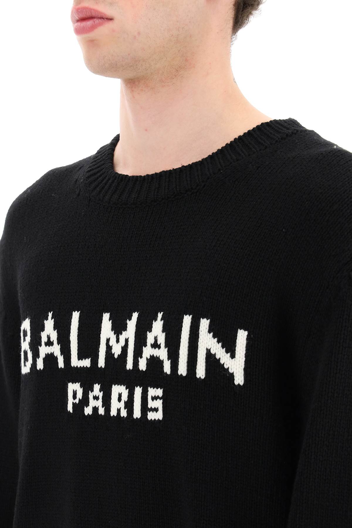 Balmain Oversized Wool Logo Sweater for Women - Luxury Knit Pullover for Fall & Winter - Perfect for Casual Outfits, Office Wear & Holiday Parties