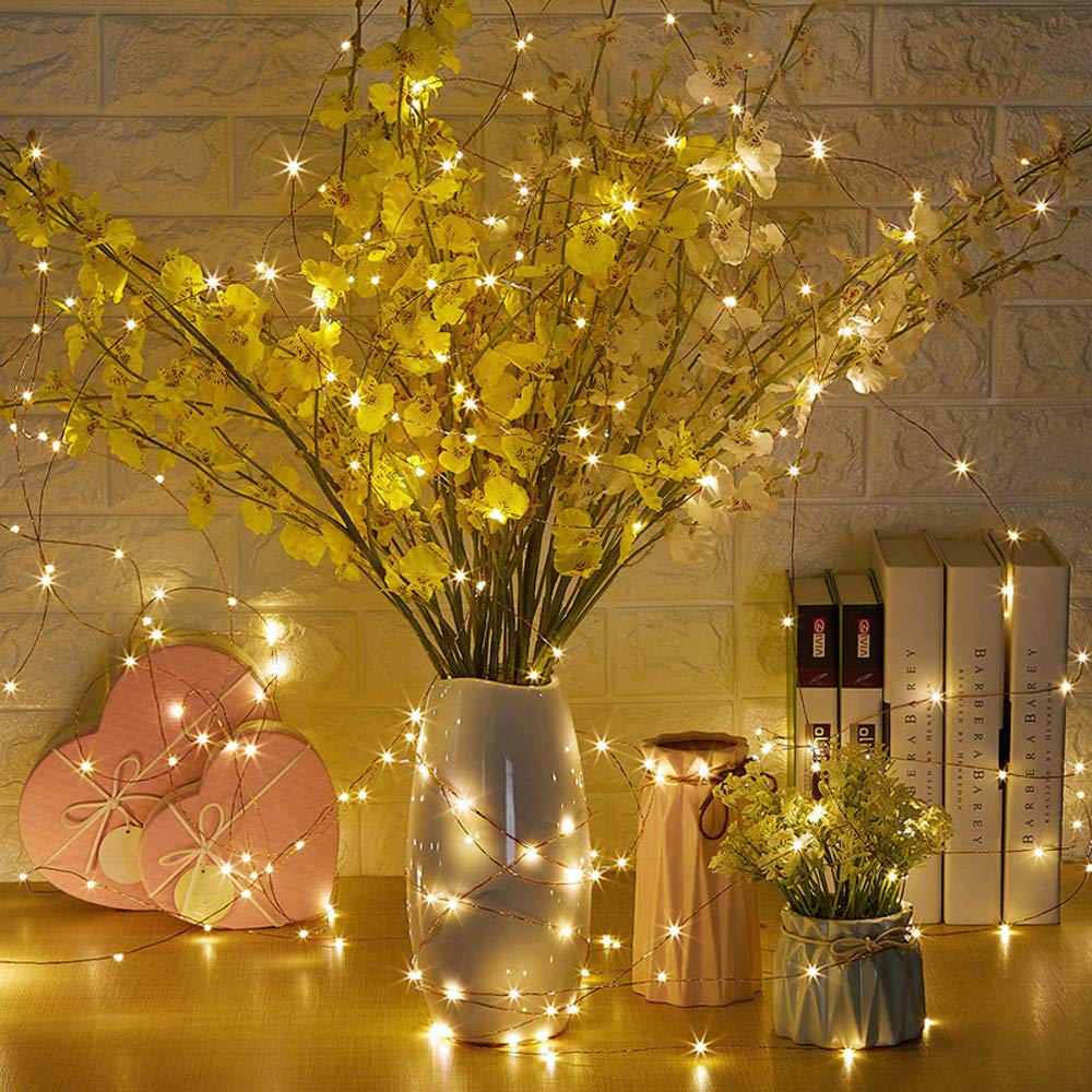 Dimmable LED String Lights 165ft 500 LEDs - Remote Controlled Copper Wire Fairy Lights for Christmas, Wedding, Party Decor - Warm White | Indoor/Outdoor Holiday Lighting for Home, Garden, Patio & Events