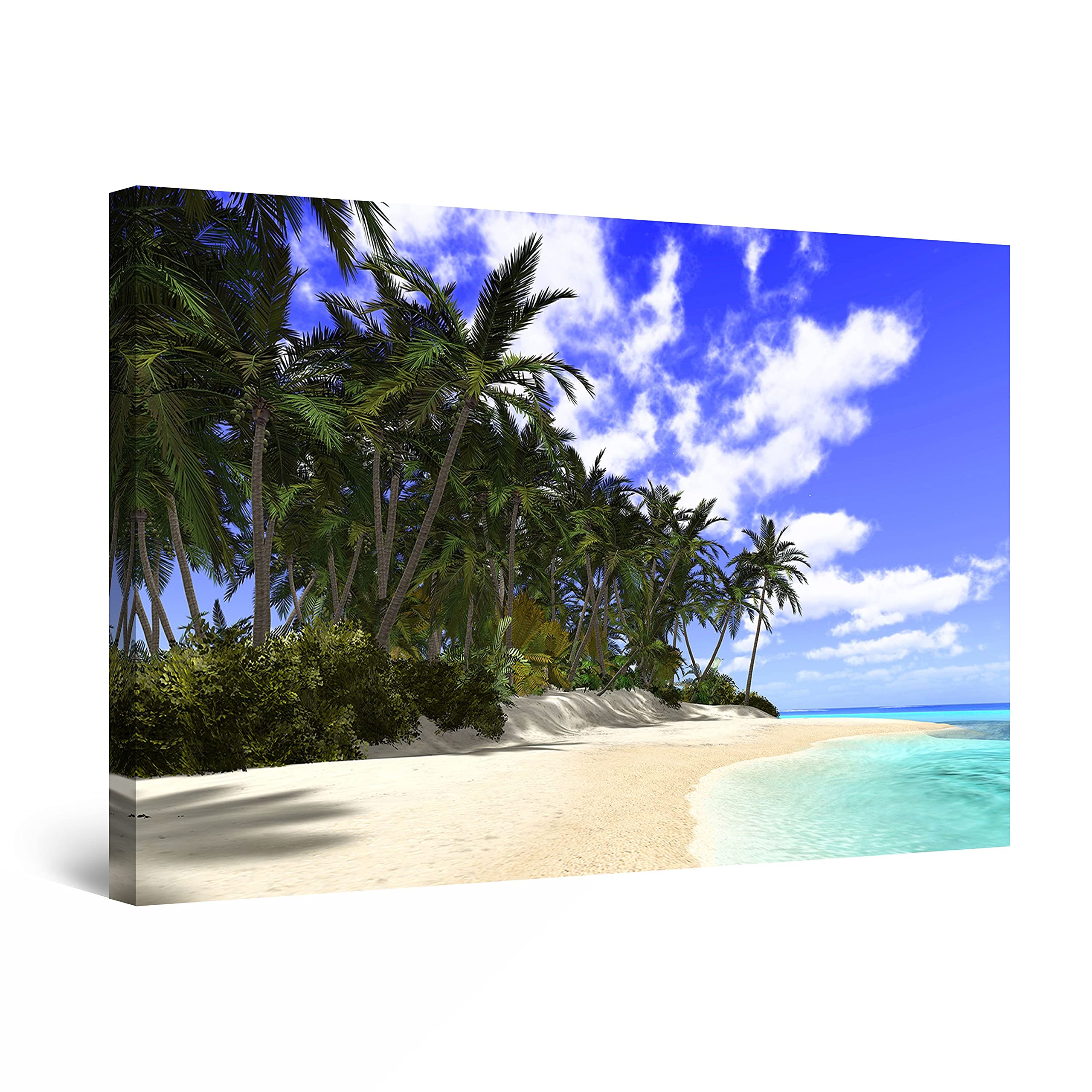 Startonight Tropical Beach Canvas Wall Art - 24x36 Inch Coastal Decor Painting for Bedroom, Living Room & Office - Perfect for Beach House, Vacation Home & Coastal Theme Decor