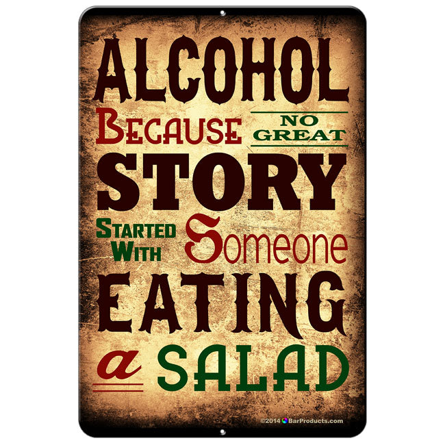 ALCOHOL Kolorcoat™ Metal Bar Sign - Rustproof & Durable Wall Decor for Home, Pub, or Man Cave - Perfect for Beer Lovers & Vintage Style Enthusiasts