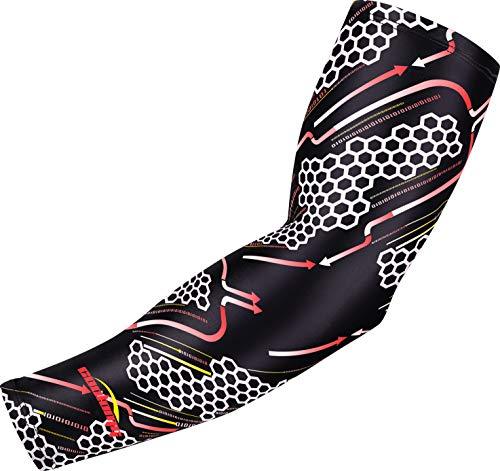 Compression Arm Sleeves for Men & Women - Anti-Slip Hacker Empire Black - Perfect for Sports, Gaming & Workout Recovery