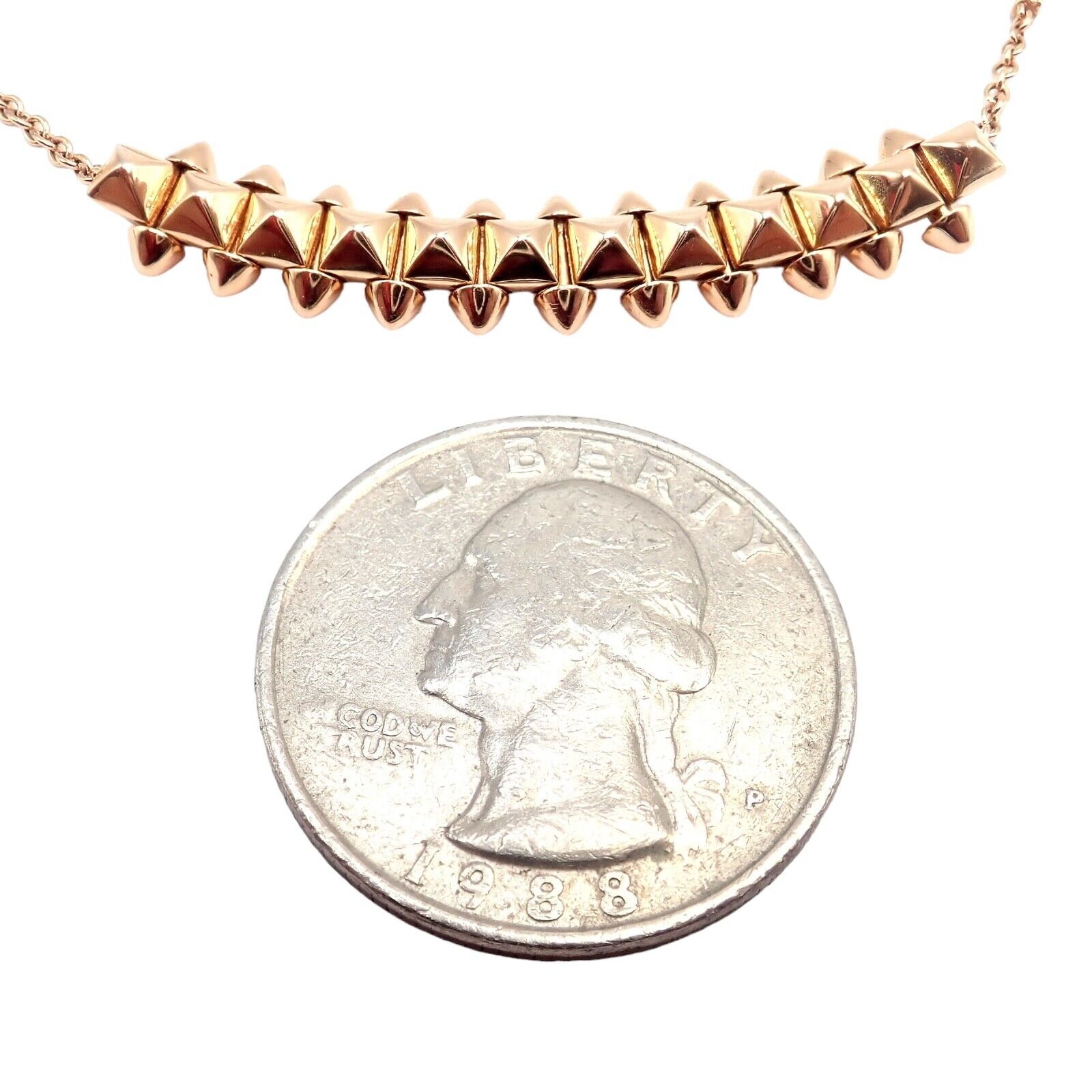 Authentic Clash De Cartier 18k Rose Gold Large Necklace for Women - Luxury Statement Jewelry for Parties, Weddings & Special Occasions