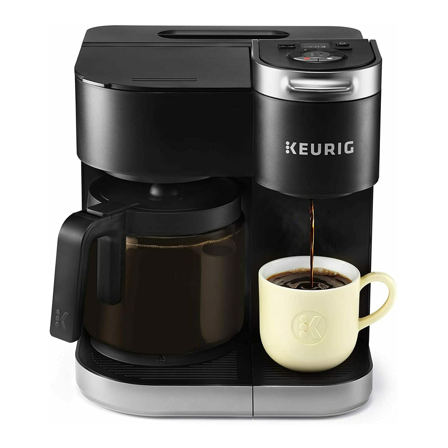 Keurig K-Duo Single Serve & Carafe Coffee Maker with 12 Medium Roast K-Cup Pods & Organizer - Perfect for Home, Office, and Entertaining