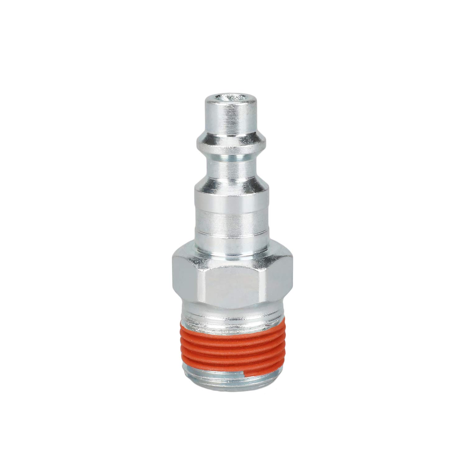 WYNNsky 3/8'' MNPT Zinc-Plated Air Plug with Sealant - 2-Piece Industrial Air Fitting Kit for Pneumatic Tools | Perfect for Air Compressor Systems, HVAC & Automotive Applications