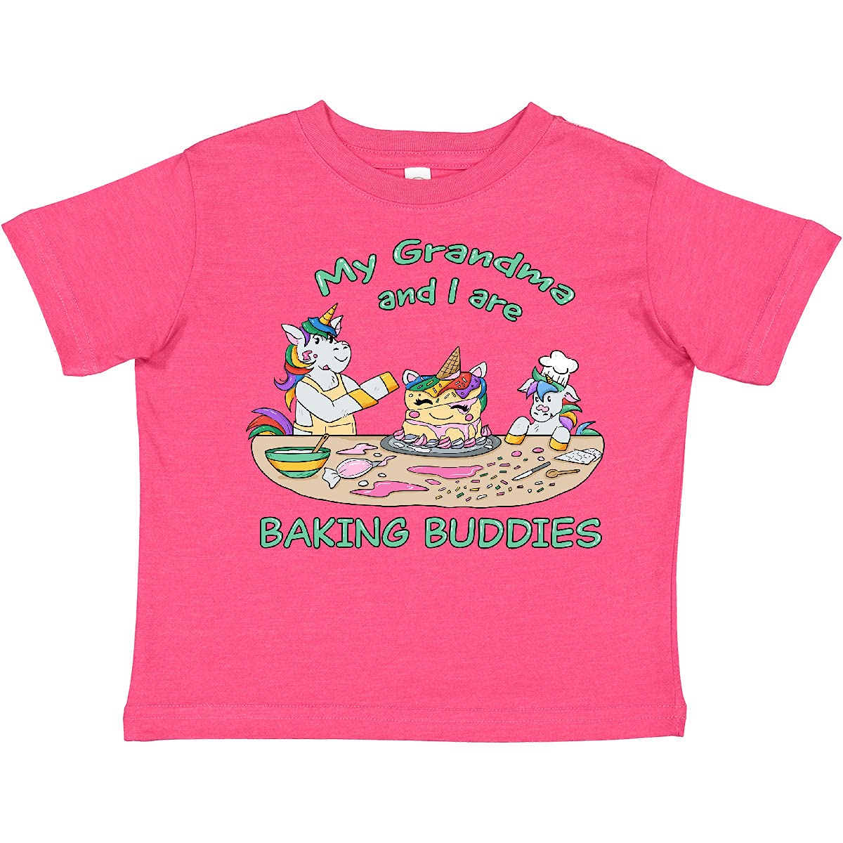 Inktastic My Grandma and I are Baking Buddies Toddler T-Shirt - Cute Matching Outfits for Baking with Grandma - Perfect for Family Baking Days, Grandparents Visits & Toddler Photo Shoots
