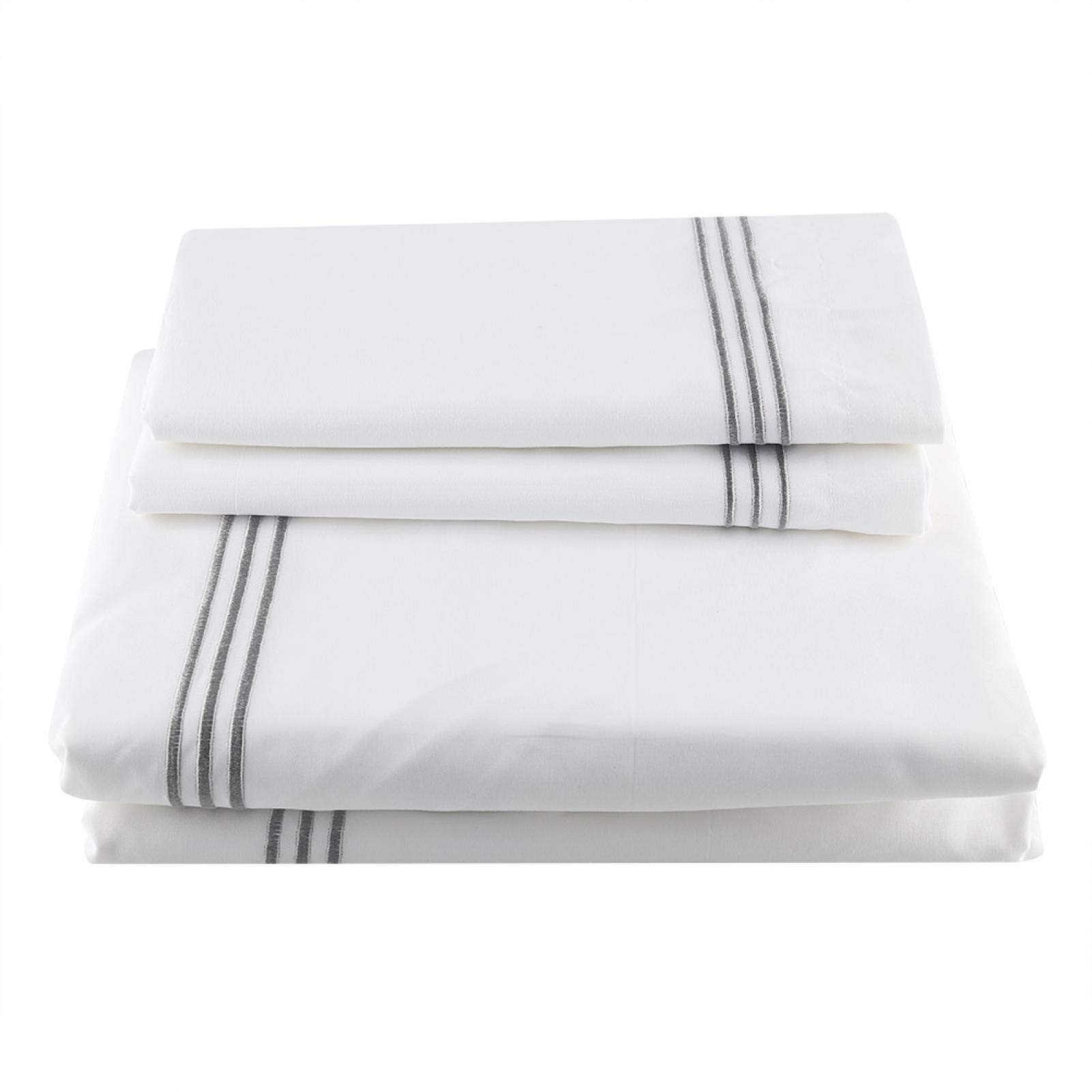Acouto 3-Piece Quilt Cover Set - Luxury Hotel Style Embroidered Duvet Cover & Pillowcases, Soft & Breathable Bedding (50x90 Inches) - Perfect for Master Bedroom, Guest Room & Vacation Homes