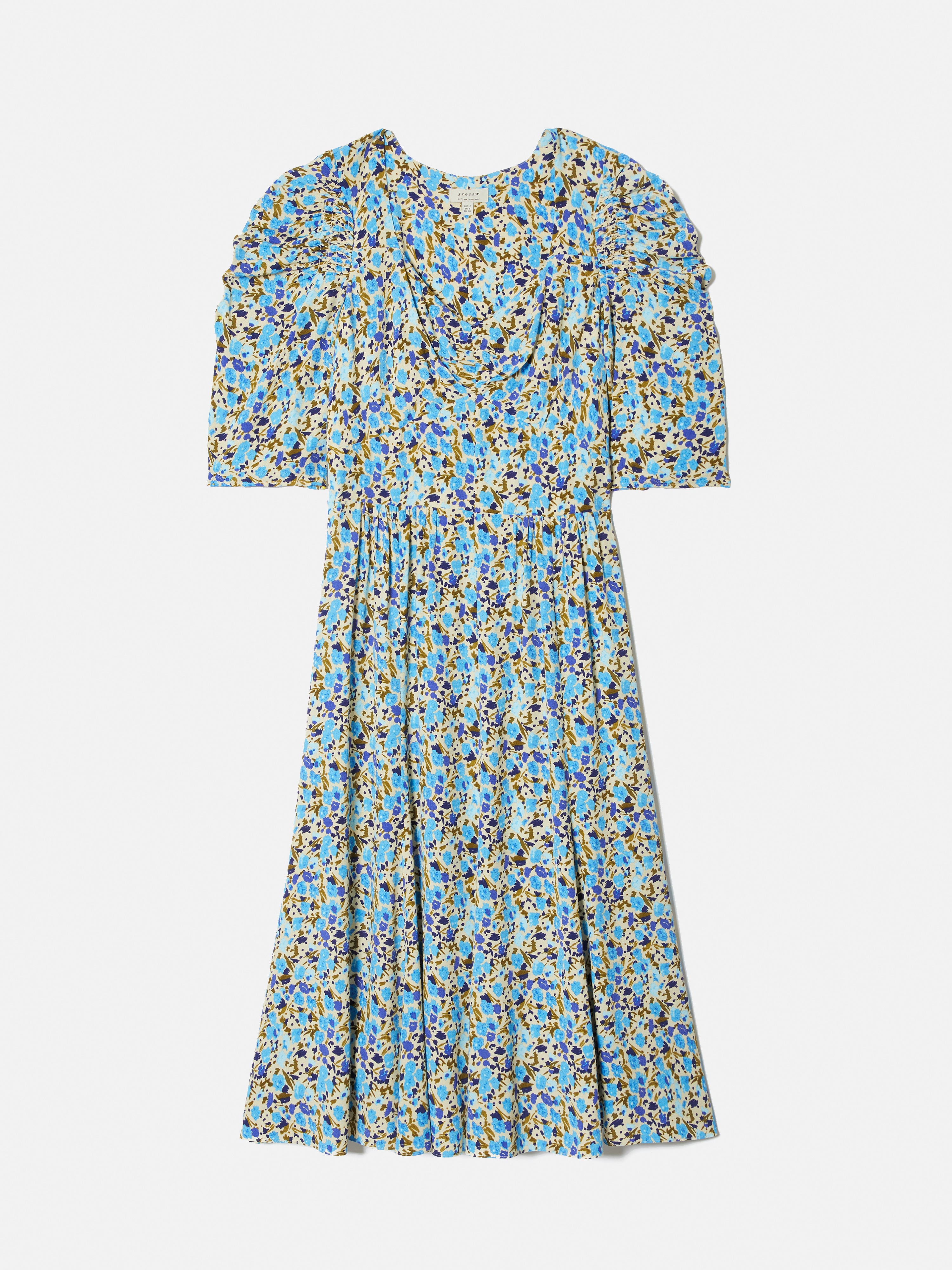 Elegant Carnation Tea Dress in Neutral Tones - Perfect for Brunch, Garden Parties & Summer Outings