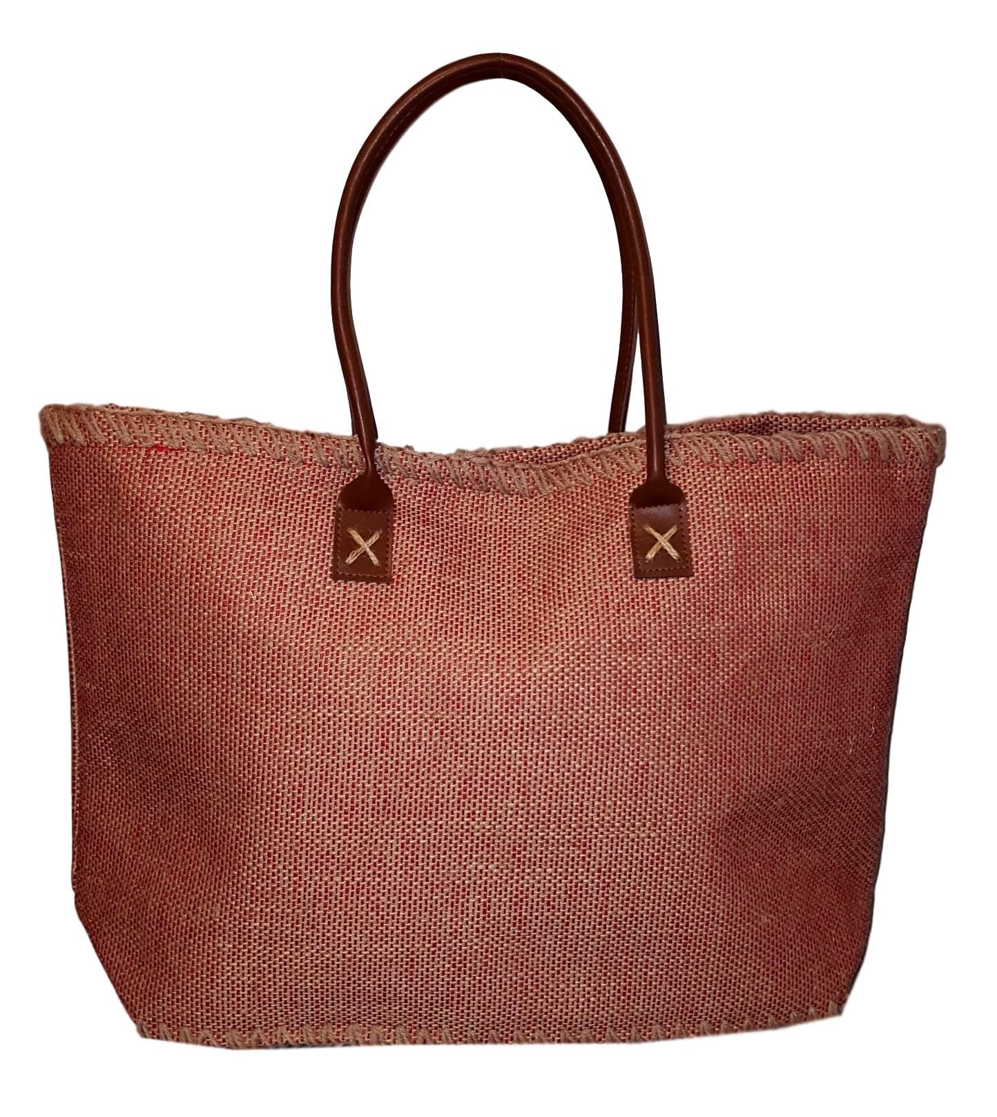 101 BEACH Large Jute Tote Bag - Custom Embroidery Available (Navy) | Eco-Friendly Reusable Grocery Shopping Bag for Beach, Market & Travel
