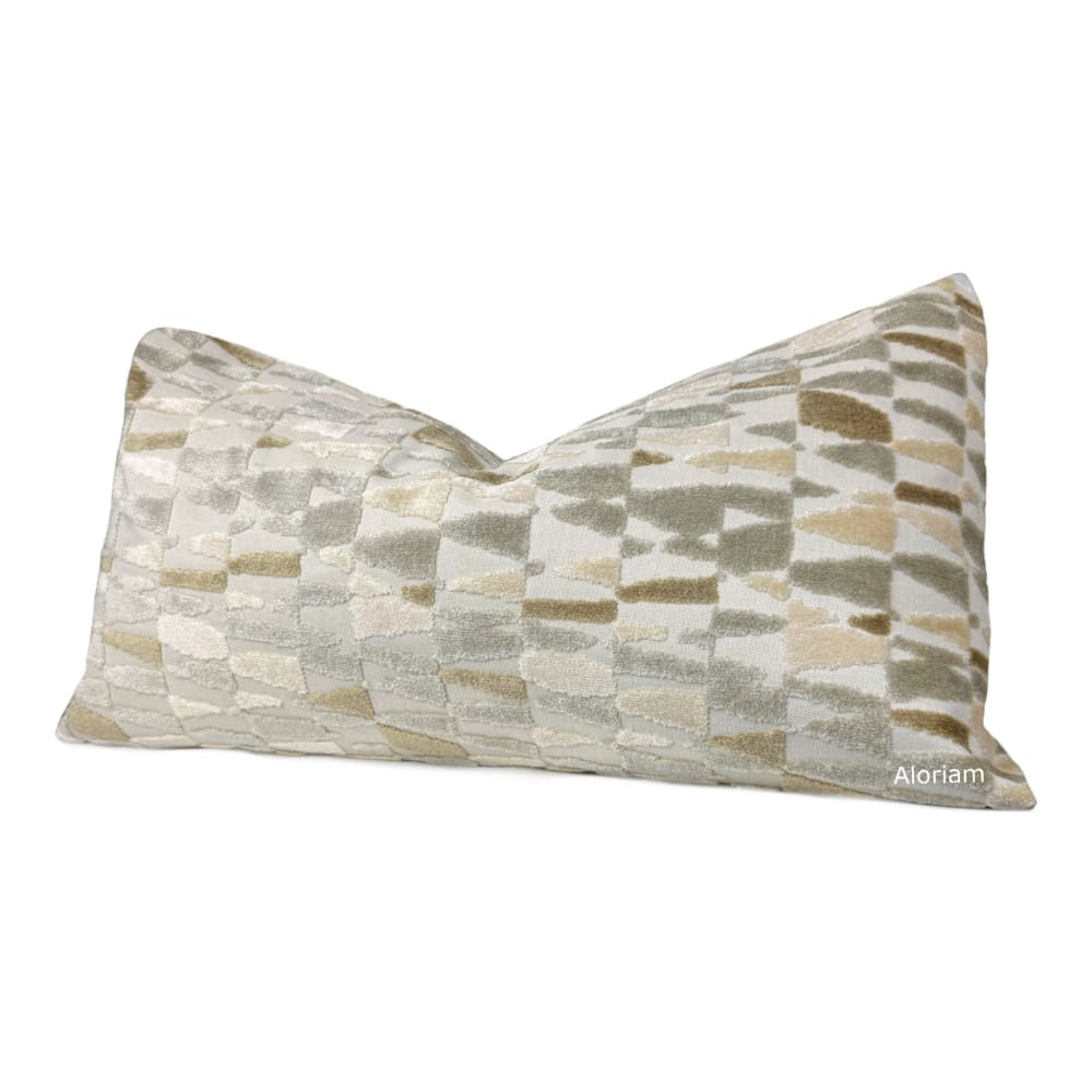 Luxury Gray Brown Velvet Pillow Cover - Soft Cream Velvet Cushion Case with Zipper Closure (Fabric by the Yard Available) - Perfect for Sofa, Bedroom Decor & Home Accent