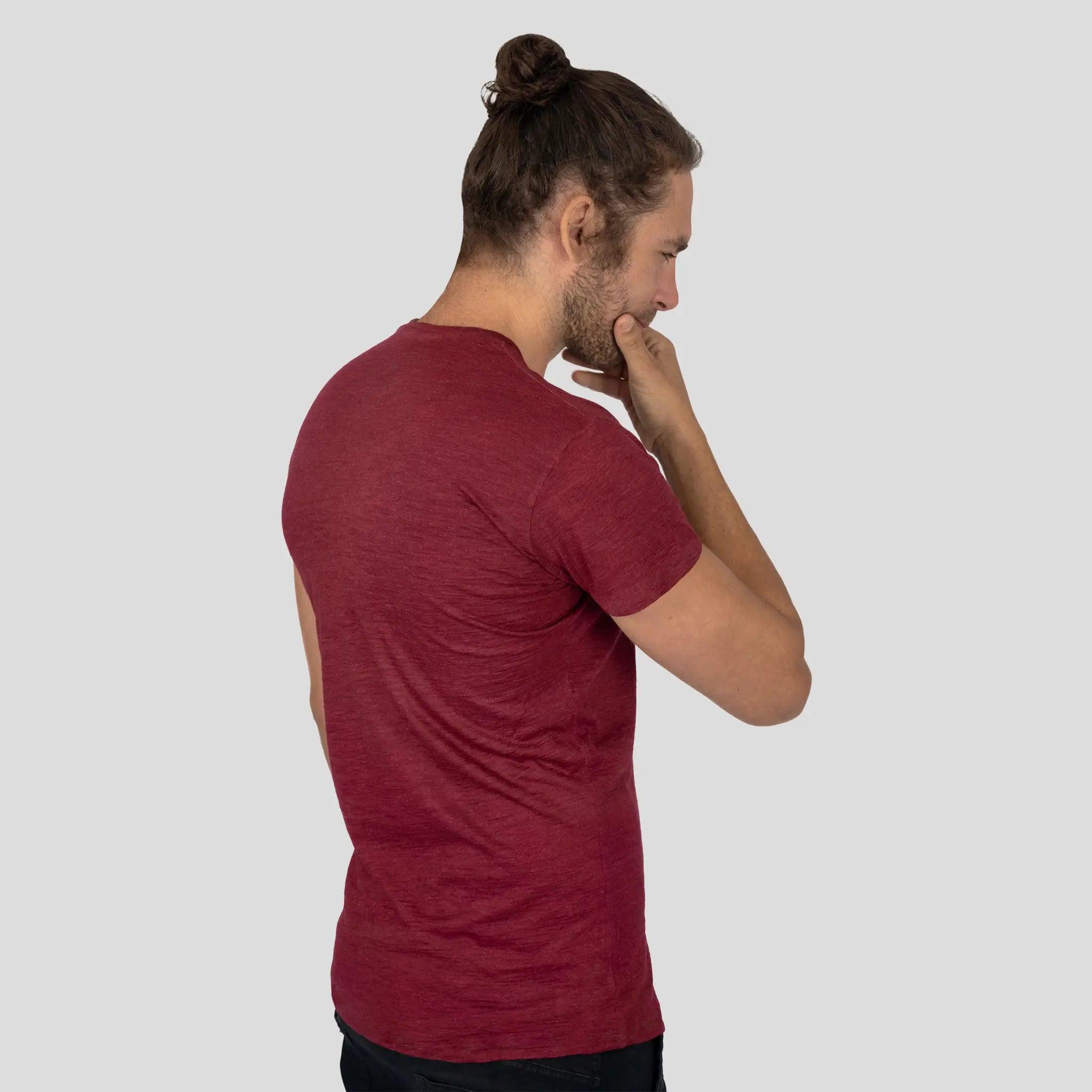 Ultralight Men's Alpaca Wool T-Shirt - 160 GSM Soft Crew Neck Tee for Outdoor Activities & Travel