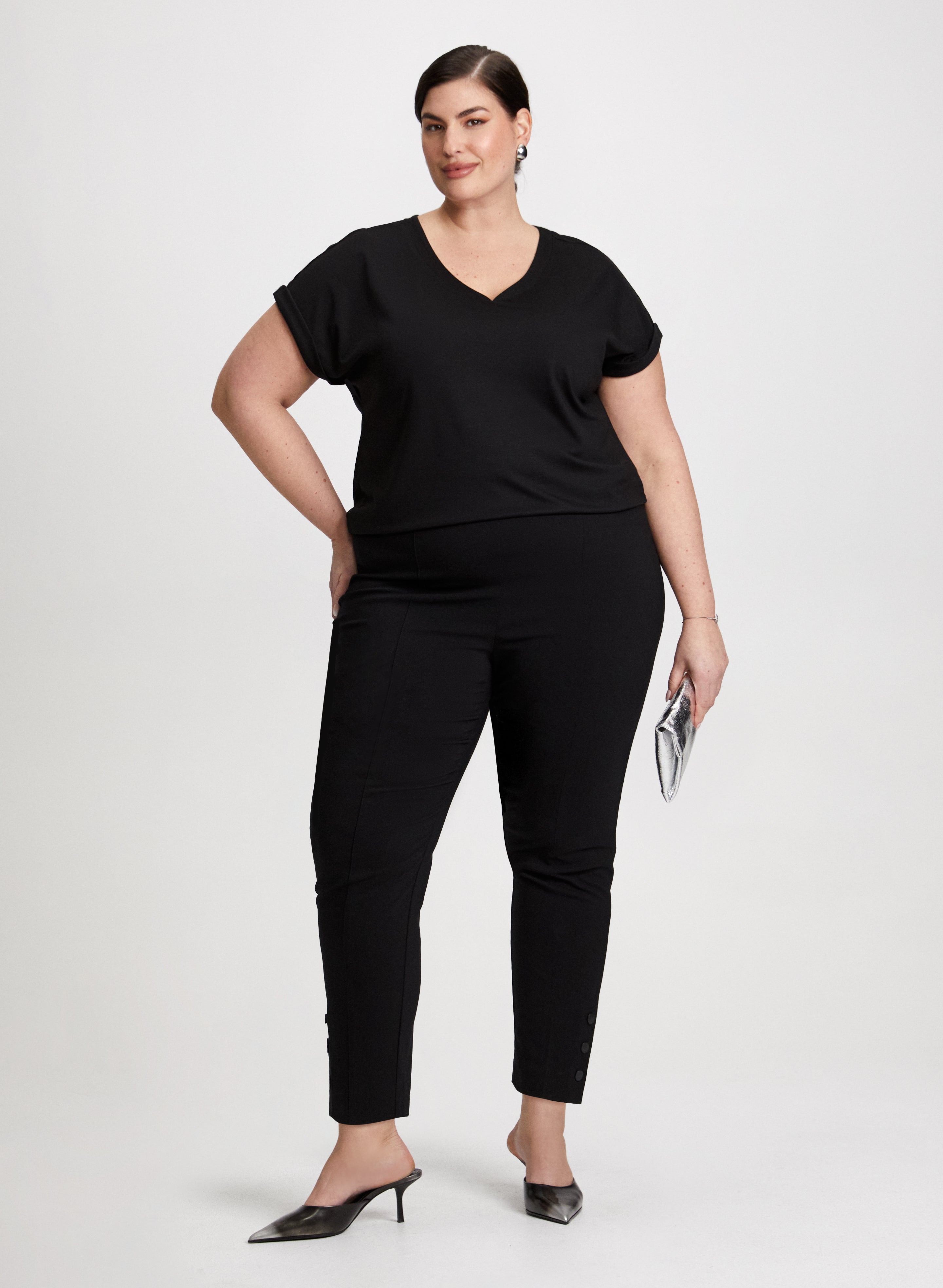 Women's Cap Sleeve V-Neck T-Shirt - Soft Cotton Casual Tee for Everyday Wear | Perfect for Work, Weekend & Layering