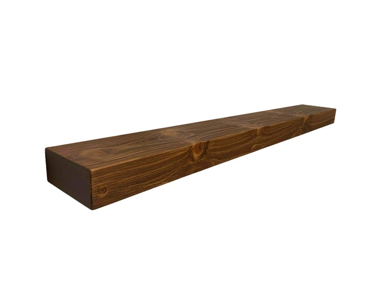Joel's Antiques | 48 Inch Floating Wall Shelves - Natural Solid Wood, Easy Installation | Heavy Duty Rustic Bookshelves for Home Decor | Perfect for Bathroom Storage, Kitchen Display & Living Room Organization | Medium Brown 48x7x3 Inches | Wall Mounted Shelf for Books, Plants & Decorative Items