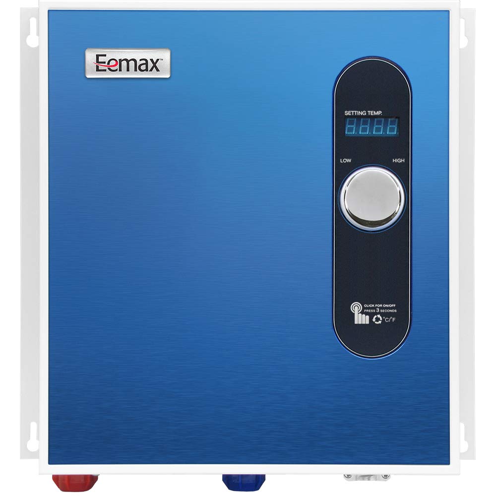 Eemax EEM24027 Electric Tankless Water Heater - 240V On-Demand Hot Water System for Home, Kitchen & Bathroom (Blue) - Perfect for Small Apartments, RVs & Energy-Efficient Living