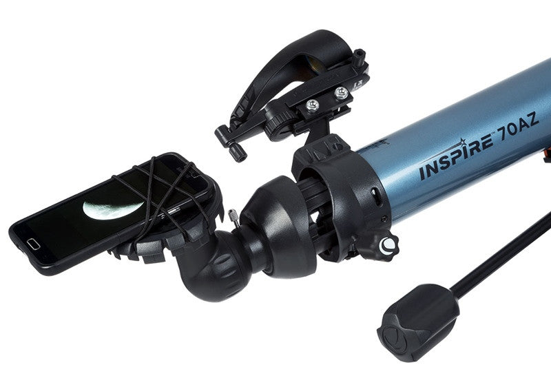 Celestron Inspire 70AZ Refractor Telescope for Adults & Kids - 70mm Aperture Astronomy Telescope with Smartphone Adapter & Tripod - Perfect for Stargazing, Moon Viewing & Backyard Astronomy