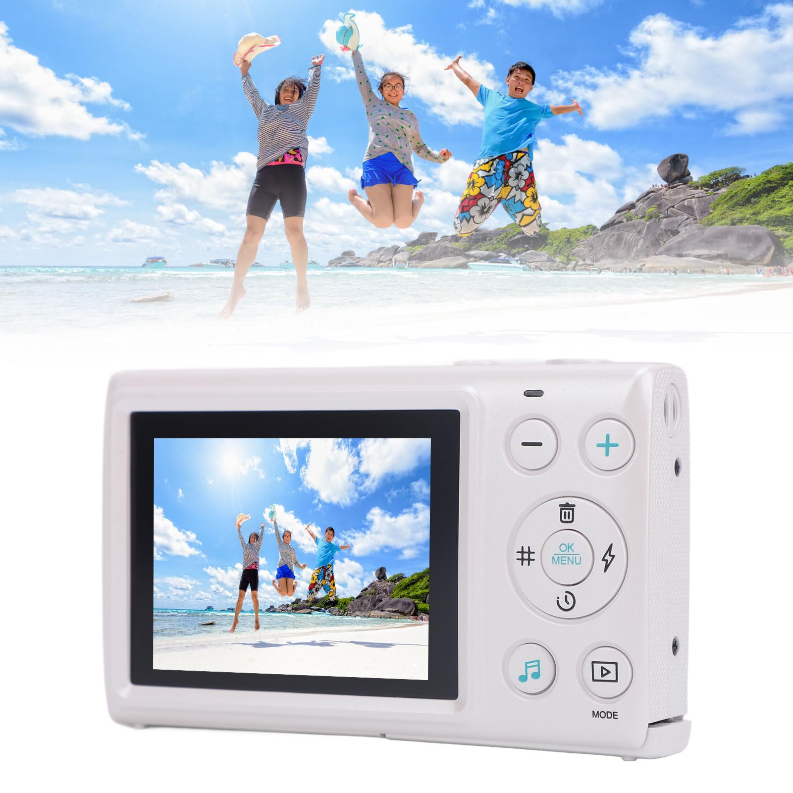 64MP Digital Camera with 4K Video & Auto Focus - Compact Point and Shoot Camera for Photography, Vlogging, Travel & Everyday Use - 18x Zoom & 2.75