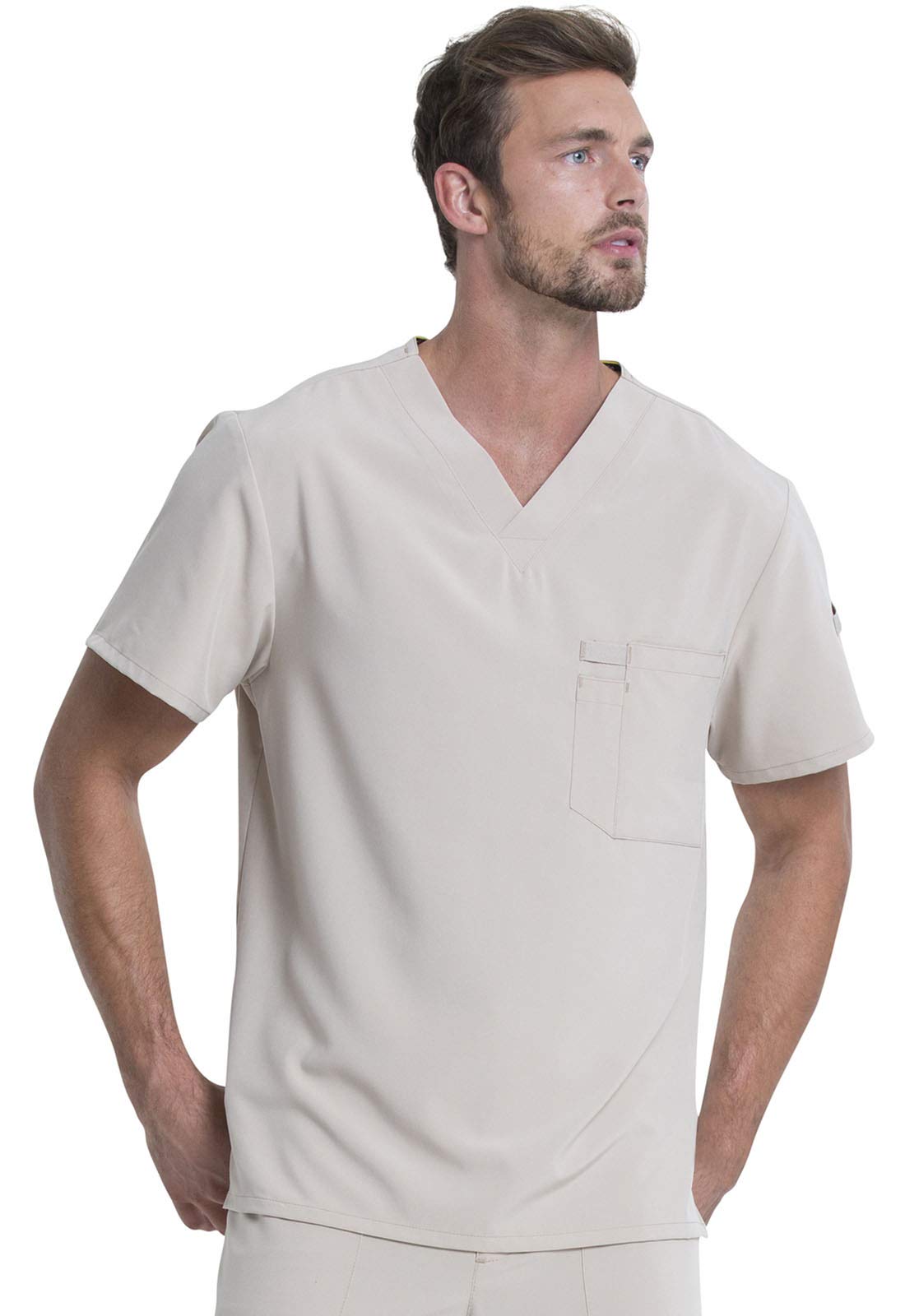 Dickies EDS Essentials Men's Scrubs Top - Tuckable V-Neck Work Shirt DK635 | Comfortable Medical Uniform for Nurses & Healthcare Professionals