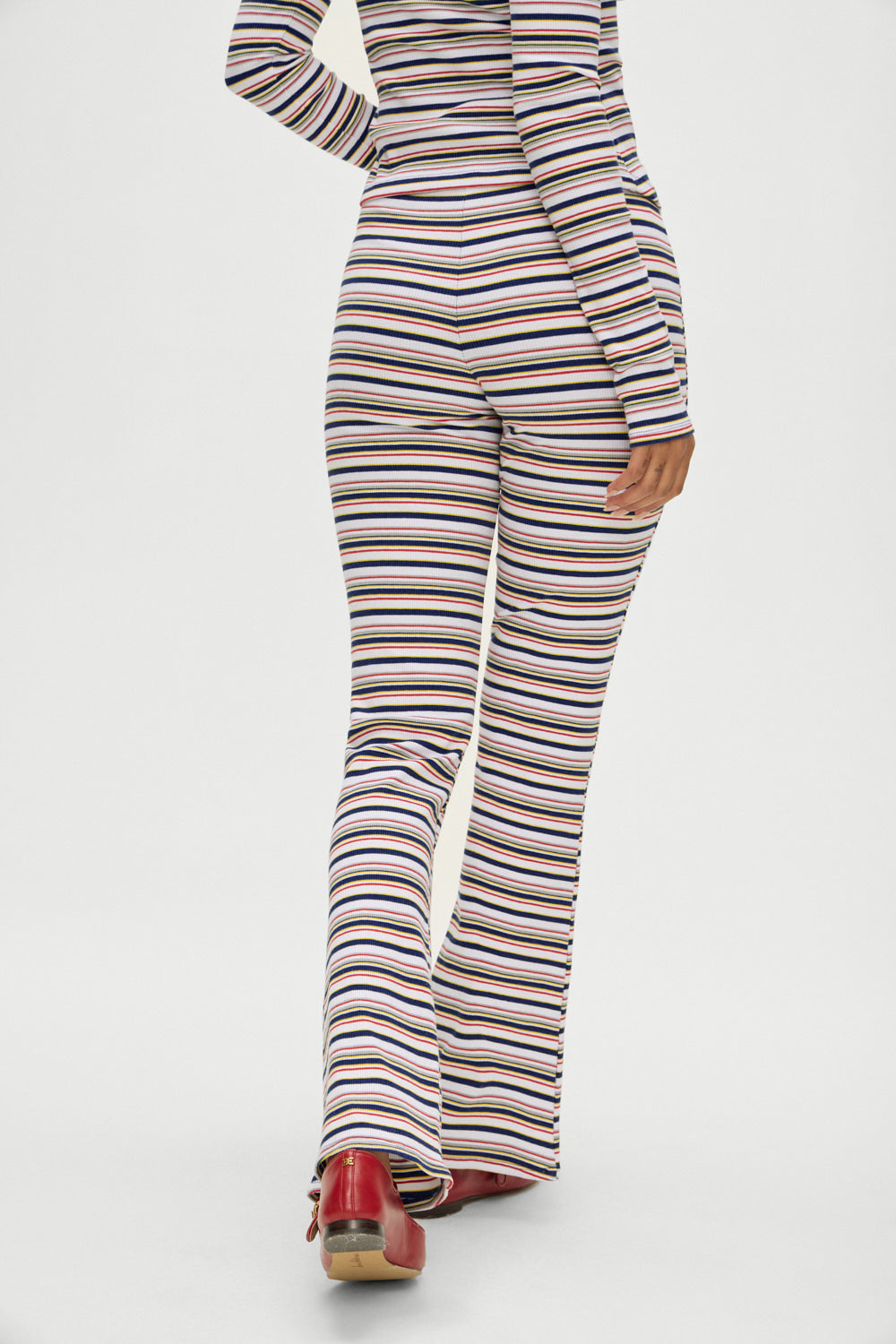 Blair Striped Cotton Pants for Women - Comfortable High Waisted Casual Trousers with Love Stripe Design | Perfect for Office, Travel and Everyday Wear