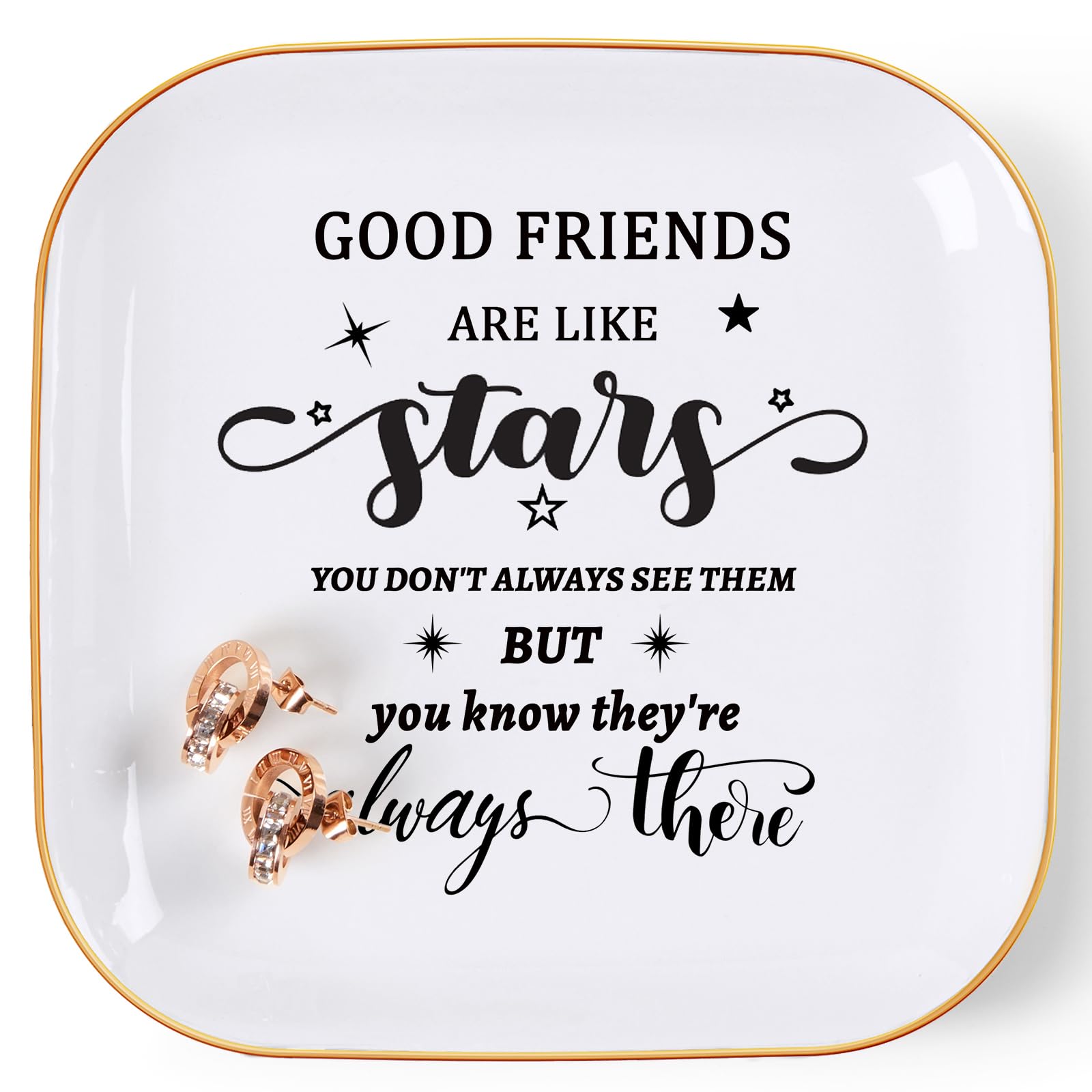 Best Friend Gifts for Women - Elegant Jewelry Tray & Trinket Dish | Unique Friendship Gifts for Birthday, Christmas, Valentine's Day & Mother's Day | Perfect for Jewelry Organization, Vanity Decor & Thoughtful Present Giving