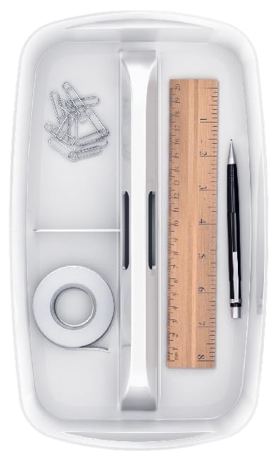 Leitz MyBox Organizer Tray with Handle - Small White Storage Container, Waterproof, BPA Free & Food Safe (53230001) - Perfect for Kitchen, Office & Bathroom Organization
