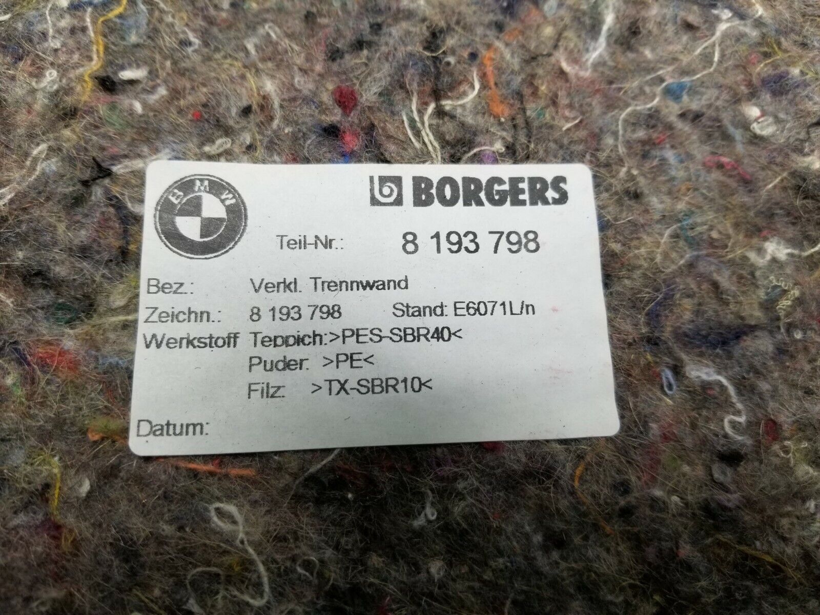 BMW E46 Sedan Rear Trunk Partition Seat Back Carpet OEM Replacement - Perfect for 125k Miles Vehicles | Ideal for Car Interior Upgrades & Storage Organization
